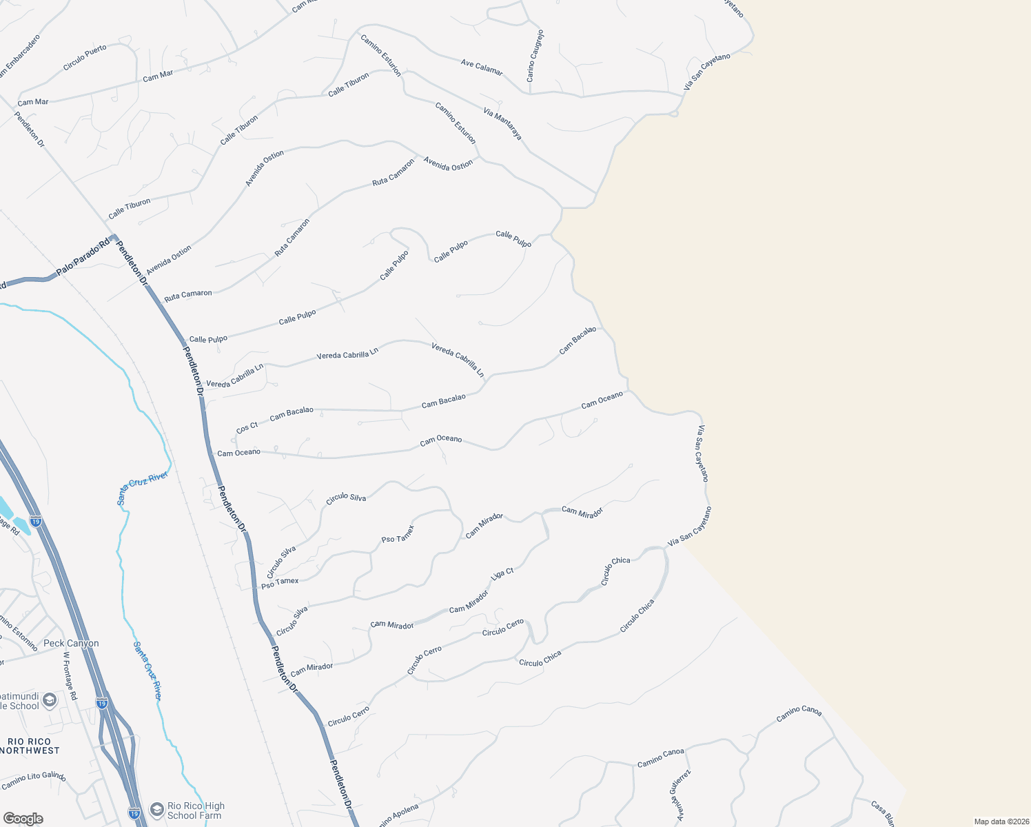 map of restaurants, bars, coffee shops, grocery stores, and more near 230 Camino Oceano in Rio Rico