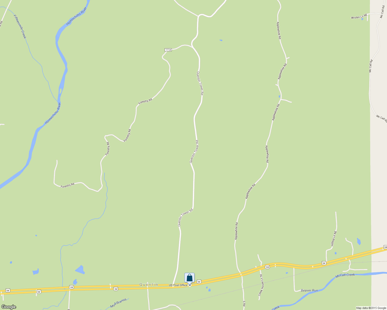 map of restaurants, bars, coffee shops, grocery stores, and more near Quentin Tower Road in McCall Creek