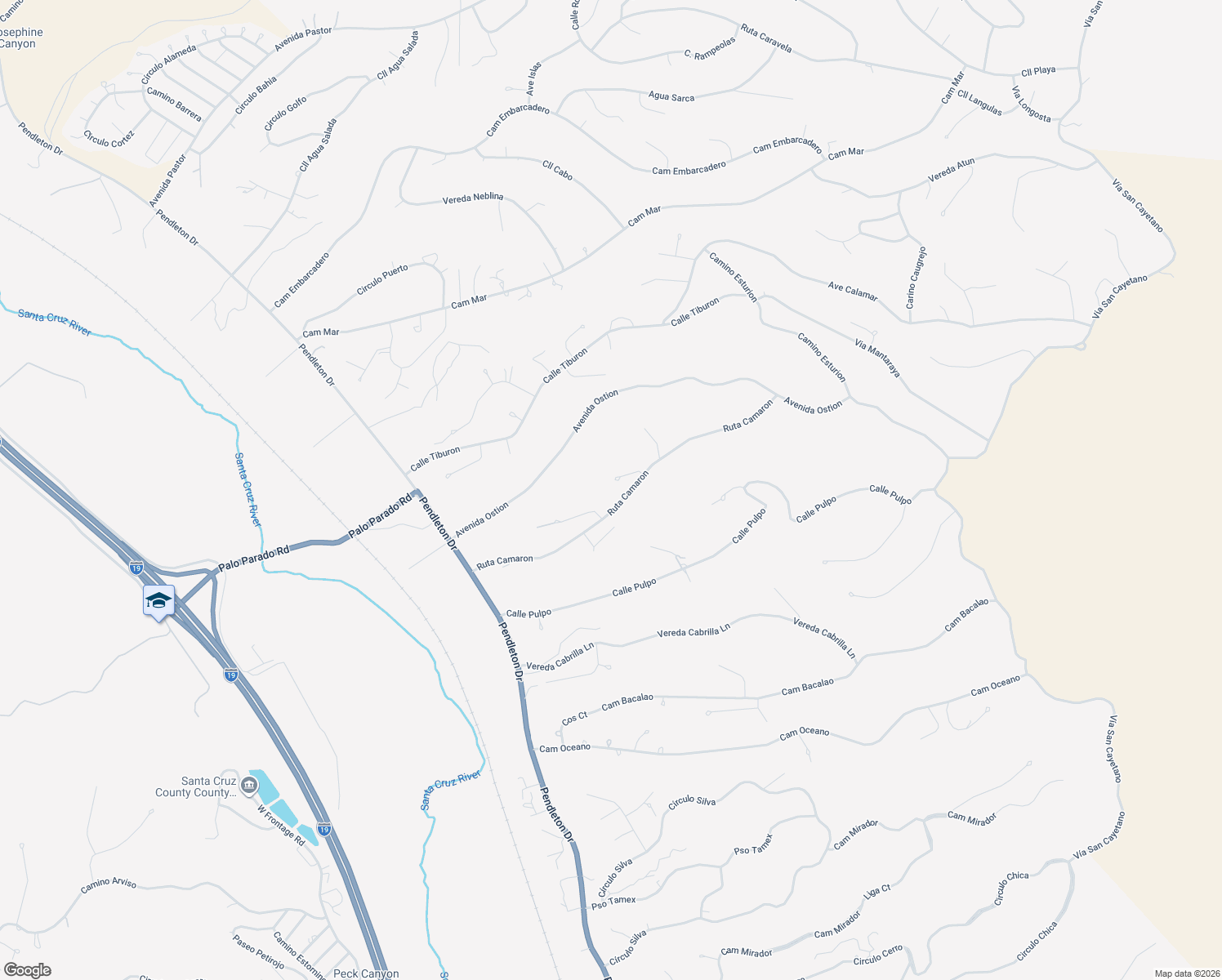 map of restaurants, bars, coffee shops, grocery stores, and more near 207 Anchoa Court in Rio Rico