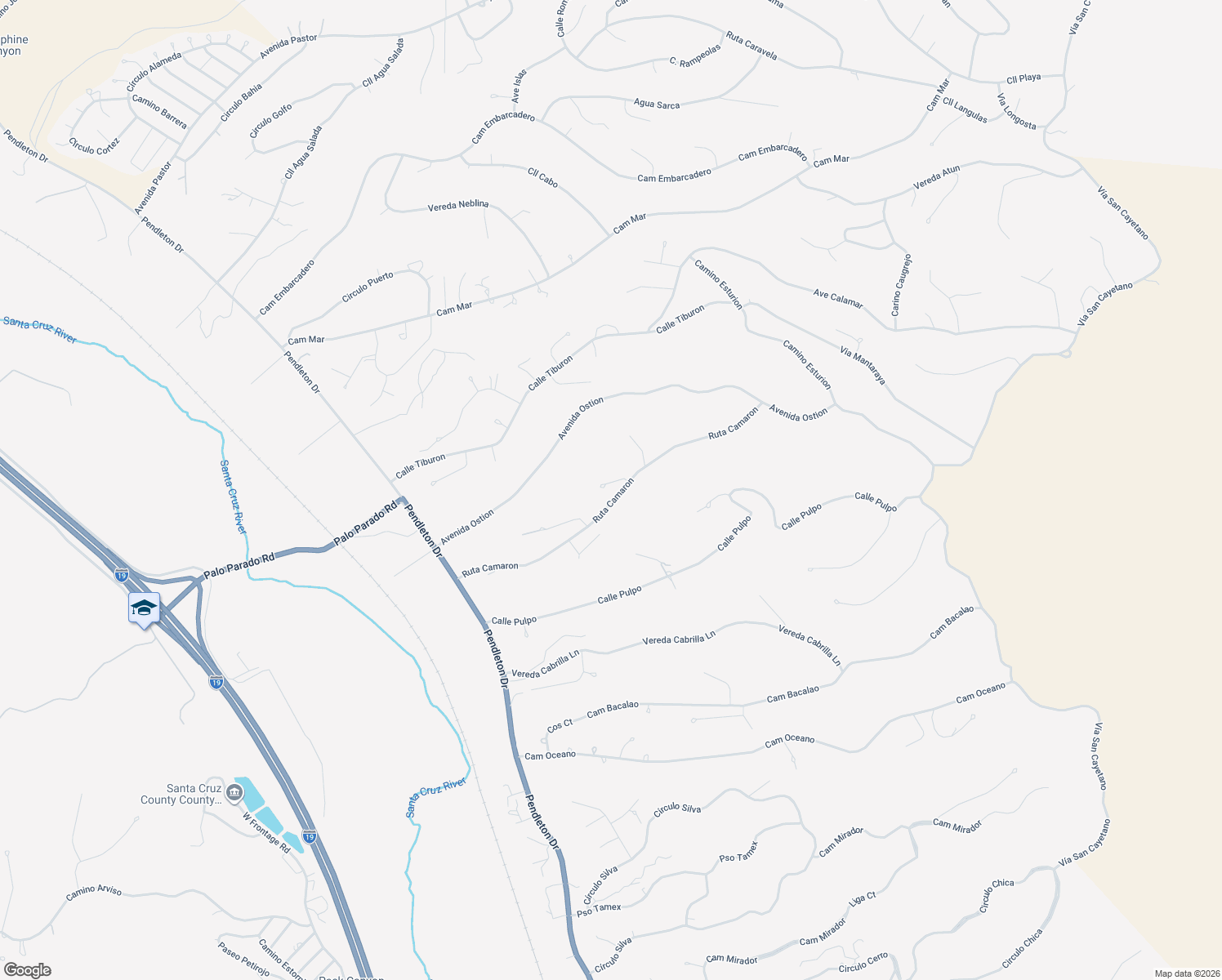 map of restaurants, bars, coffee shops, grocery stores, and more near 207 Anchoa Court in Rio Rico