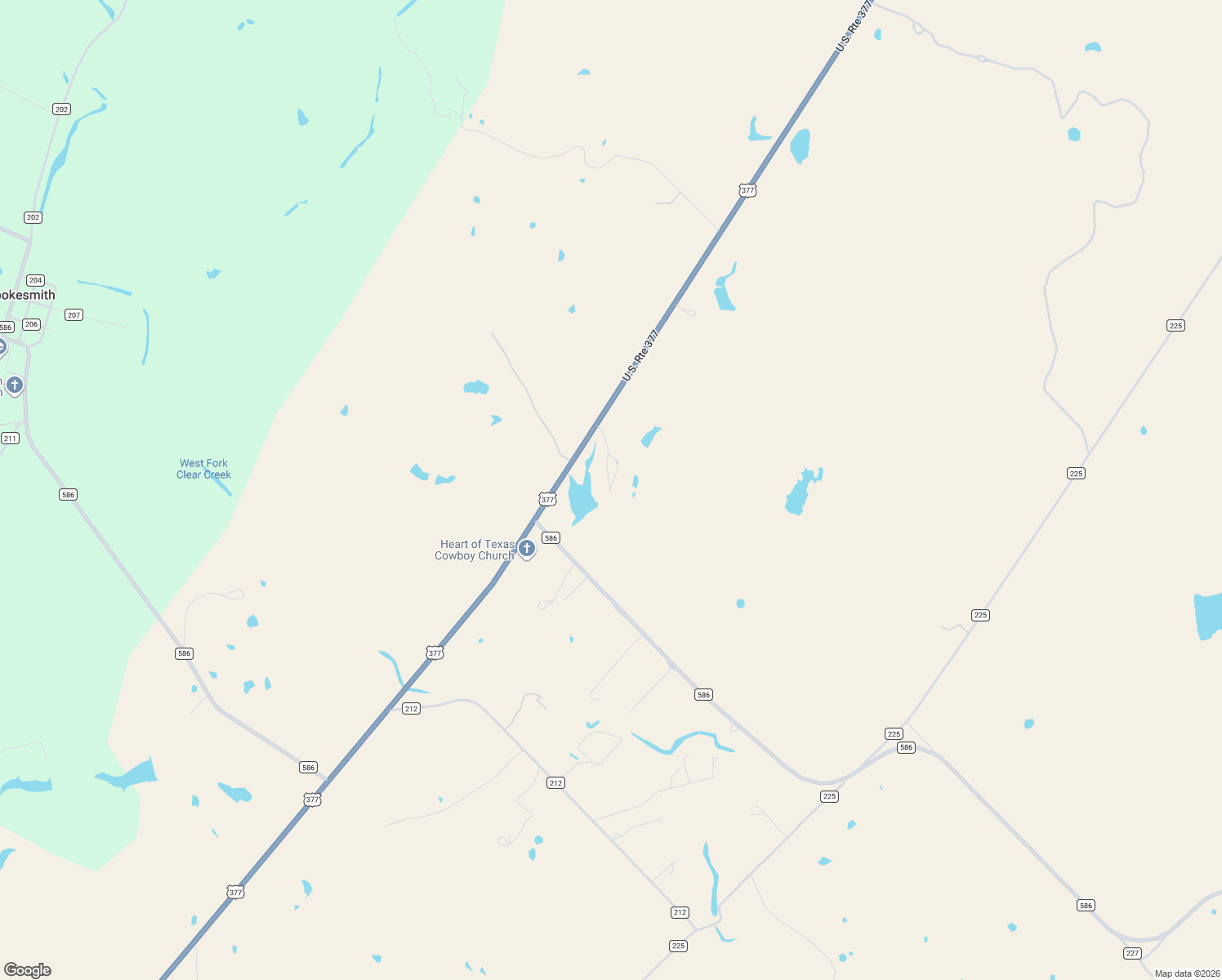 map of restaurants, bars, coffee shops, grocery stores, and more near 13701 U.S. 377 in Brown