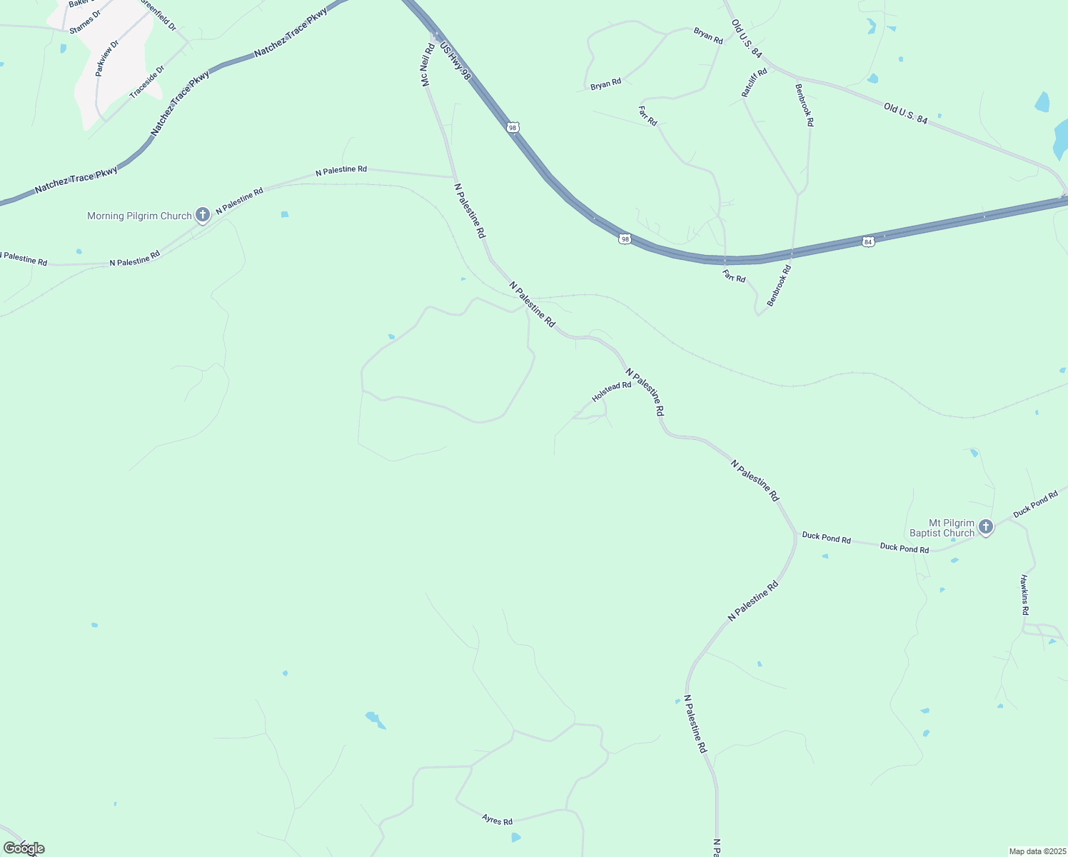 map of restaurants, bars, coffee shops, grocery stores, and more near 35 Holstead Road in Natchez