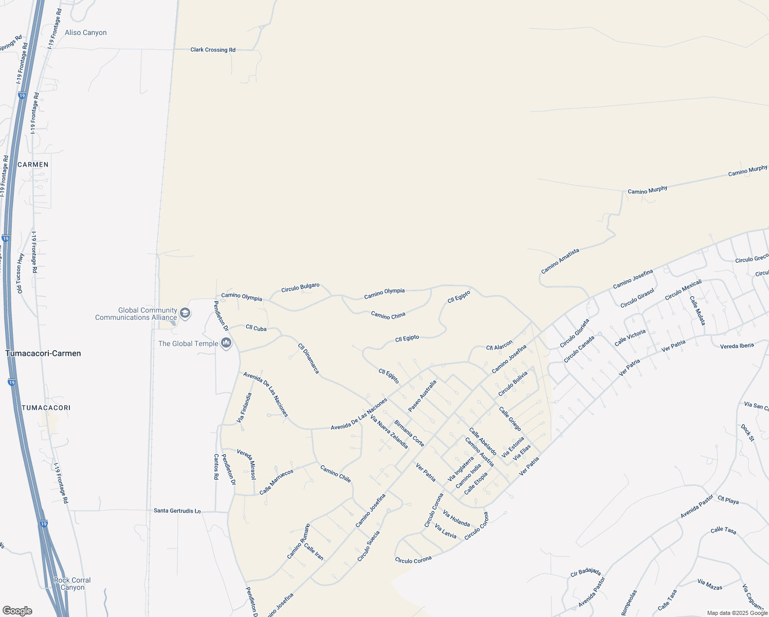 map of restaurants, bars, coffee shops, grocery stores, and more near 1839 Camino China in Rio Rico
