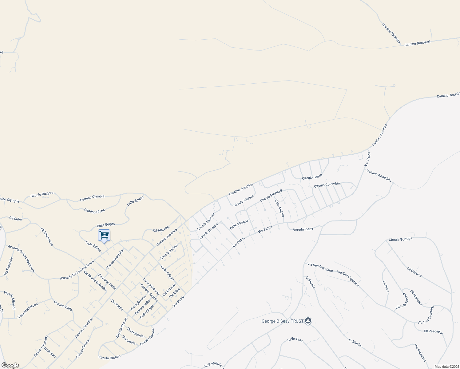 map of restaurants, bars, coffee shops, grocery stores, and more near 260 Camino Josefina in Rio Rico