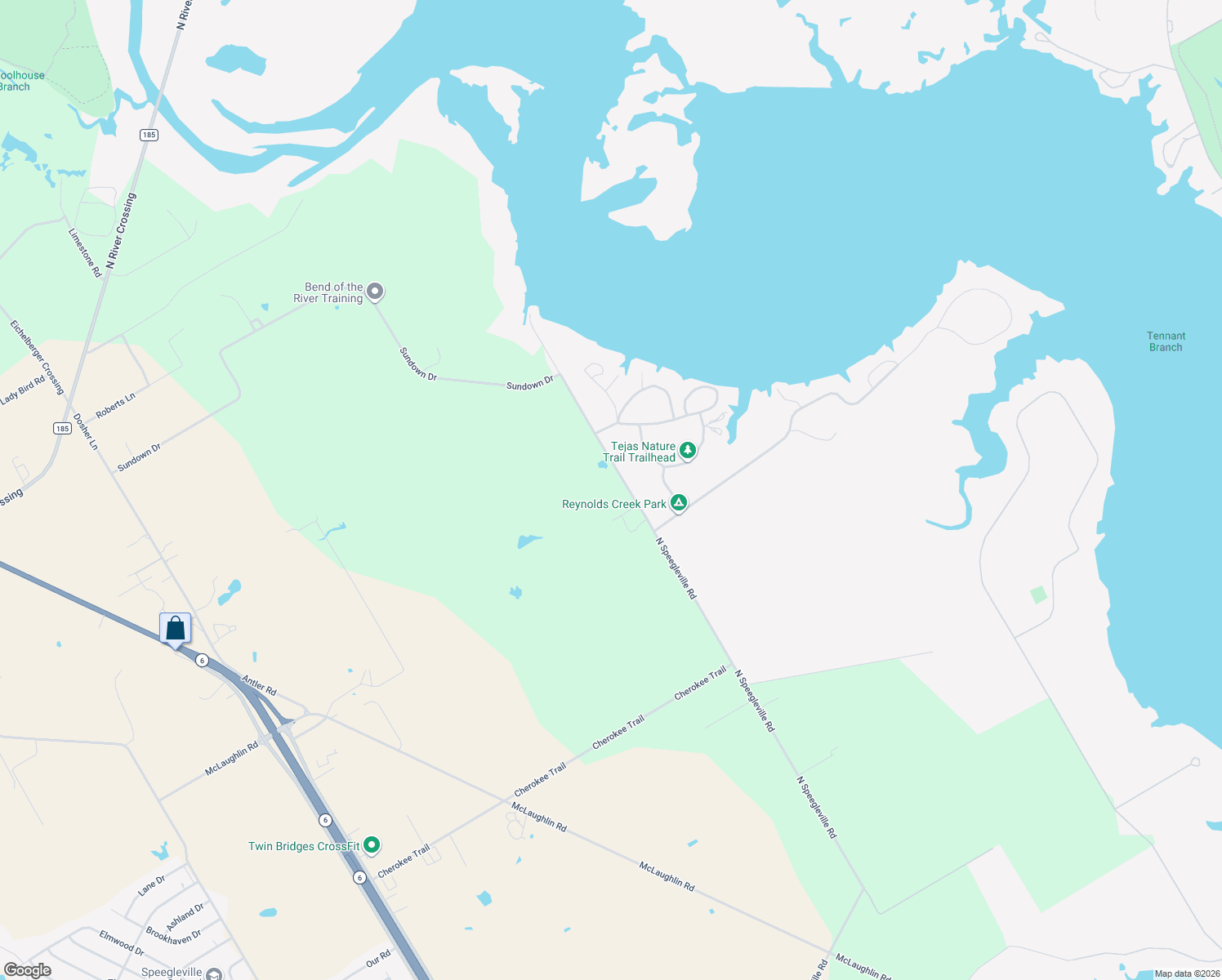 map of restaurants, bars, coffee shops, grocery stores, and more near 2949 North Speegleville Road in Waco