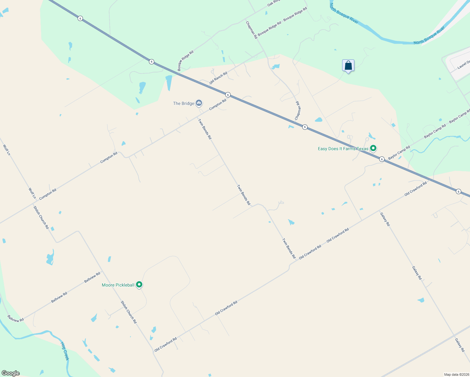 map of restaurants, bars, coffee shops, grocery stores, and more near 915 Twin Bends Rd in Crawford