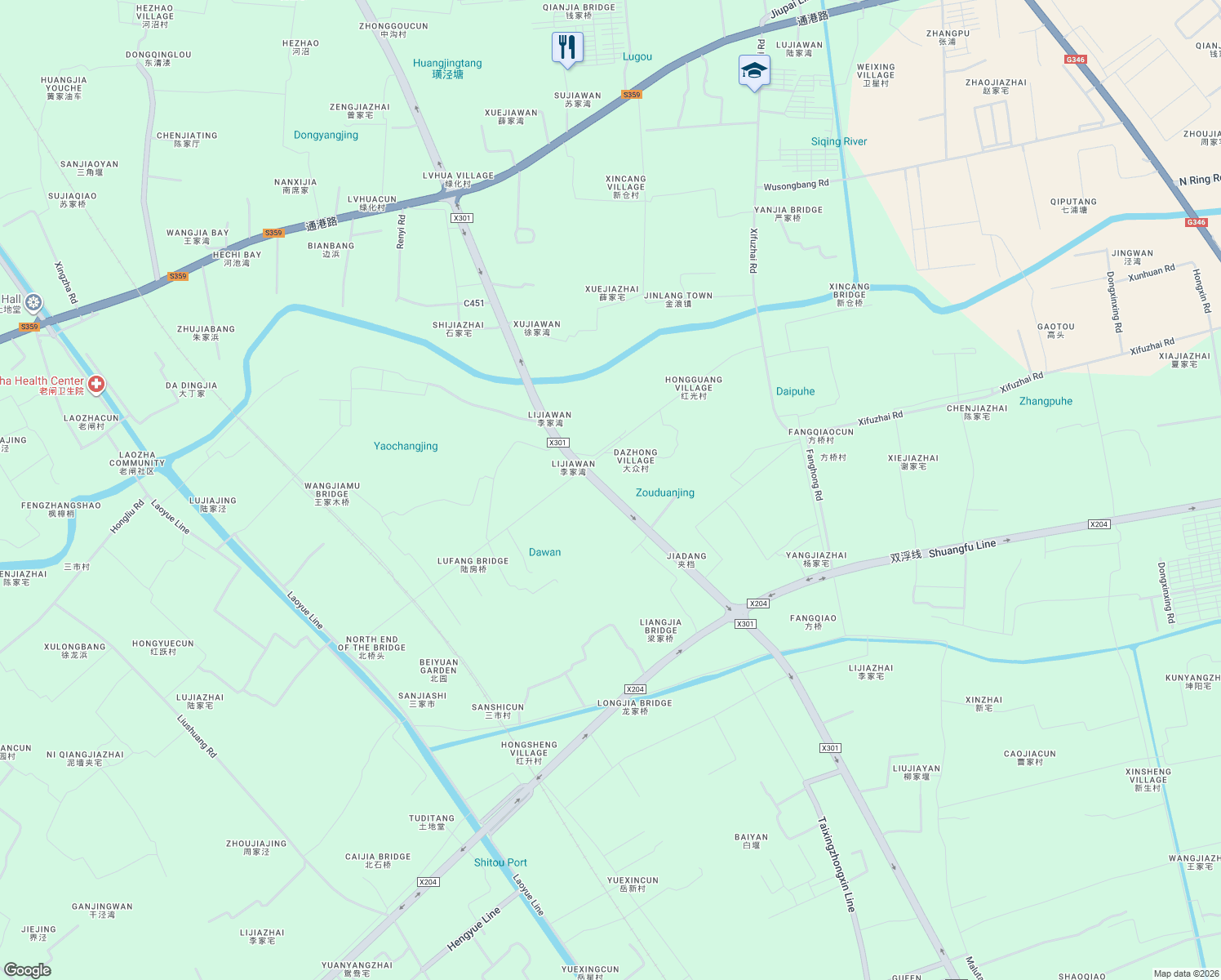 map of restaurants, bars, coffee shops, grocery stores, and more near in Suzhou