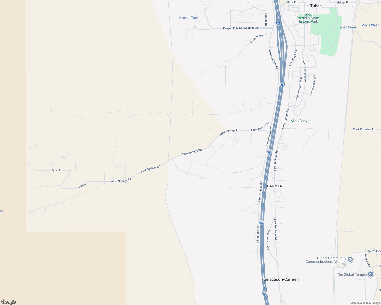 map of restaurants, bars, coffee shops, grocery stores, and more near Aliso Springs Road in Tubac