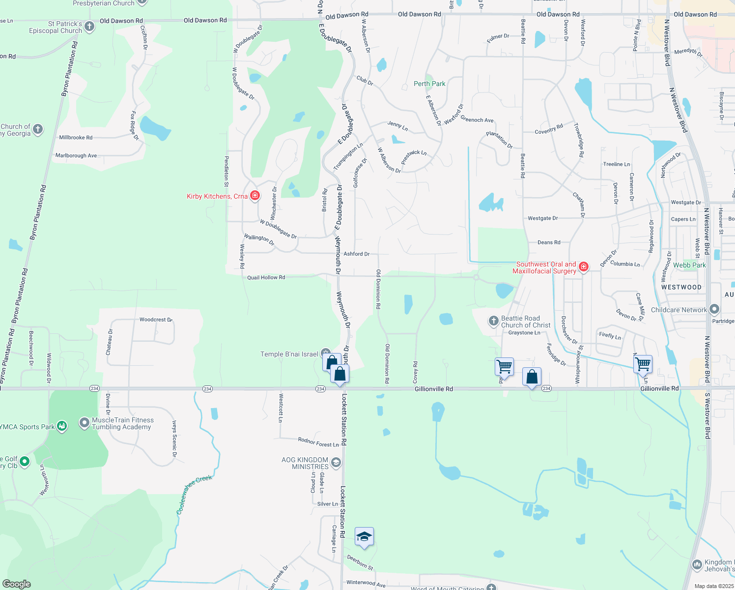 map of restaurants, bars, coffee shops, grocery stores, and more near 2015 Old Dominion Drive in Albany