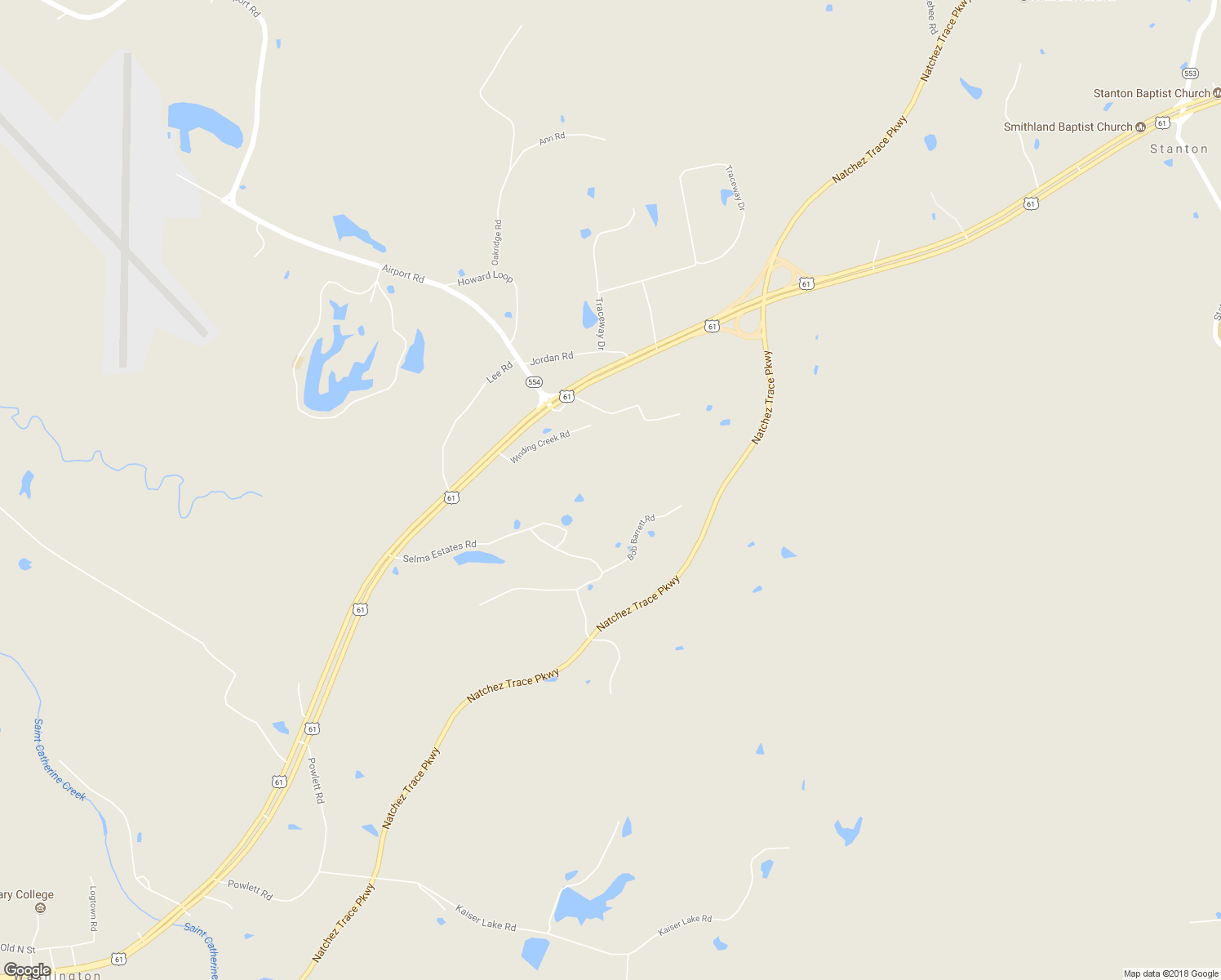 map of restaurants, bars, coffee shops, grocery stores, and more near 467 Selma Estates Road in Natchez