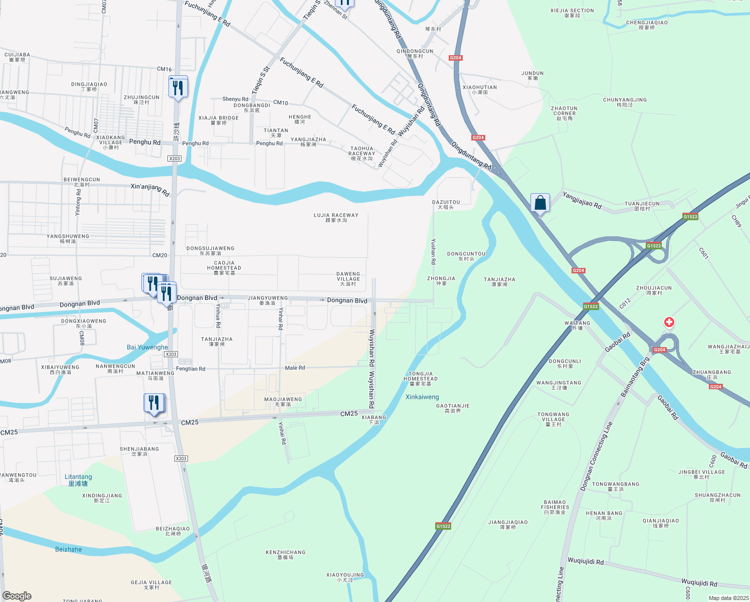 map of restaurants, bars, coffee shops, grocery stores, and more near Wu Yi Shan Lu in Su Zhou Shi