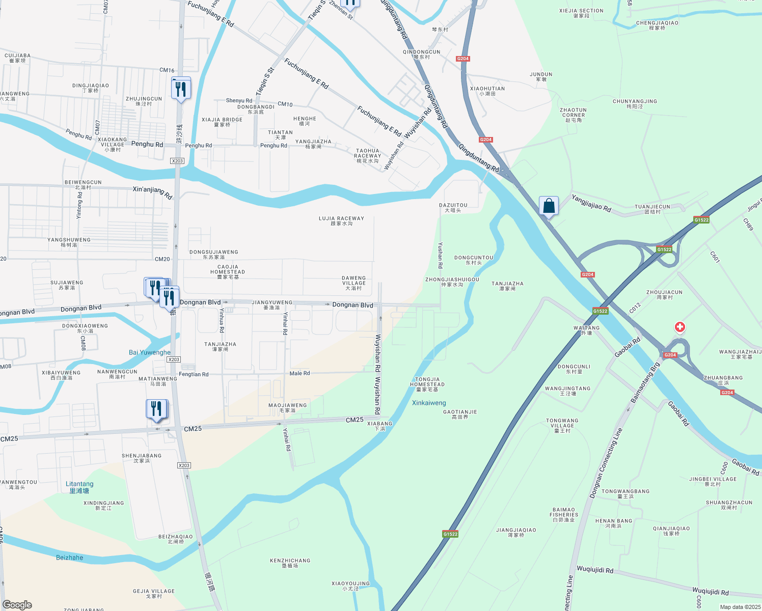 map of restaurants, bars, coffee shops, grocery stores, and more near Wu Yi Shan Lu in Su Zhou Shi