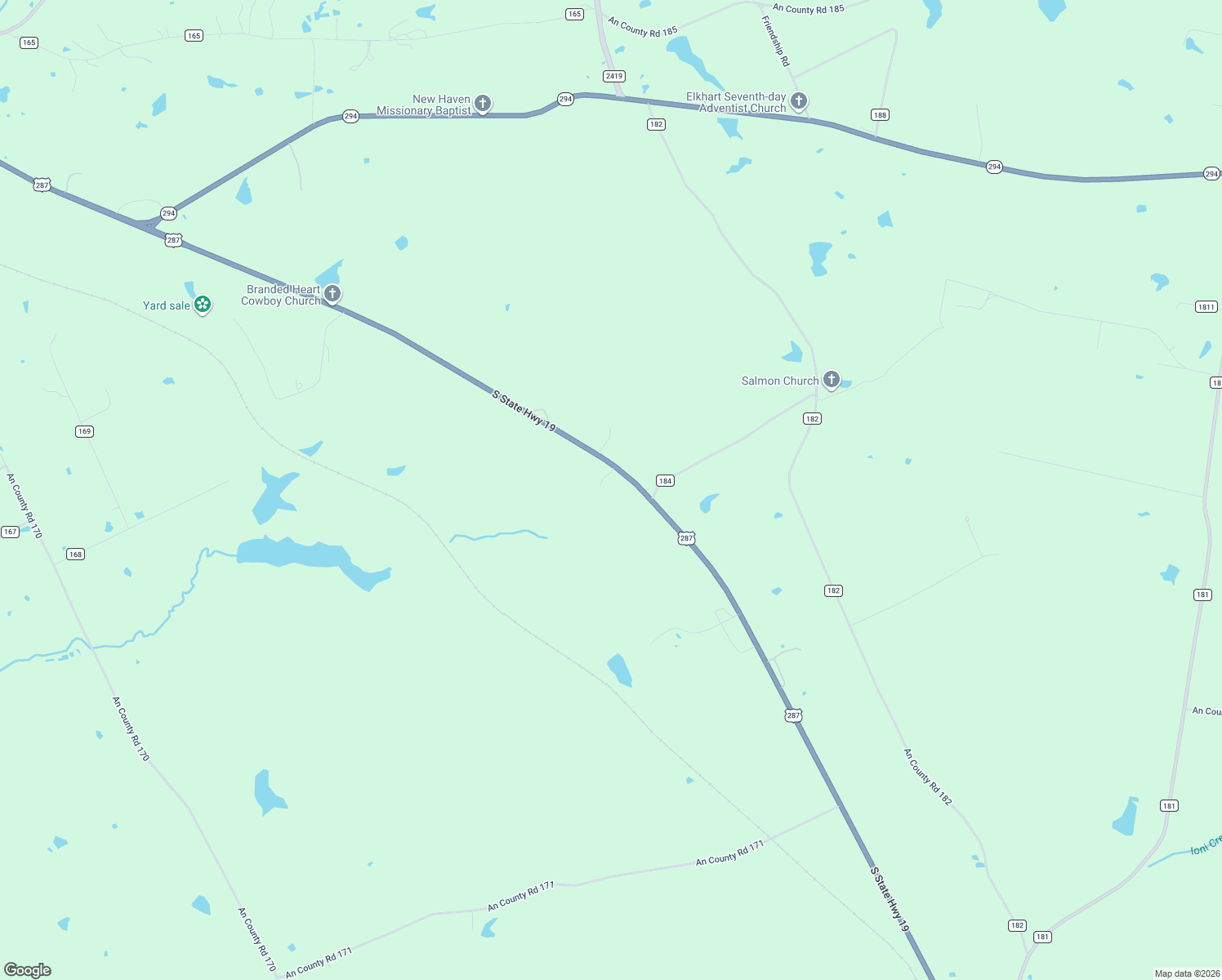 map of restaurants, bars, coffee shops, grocery stores, and more near 259 U.S. 287 in Elkhart