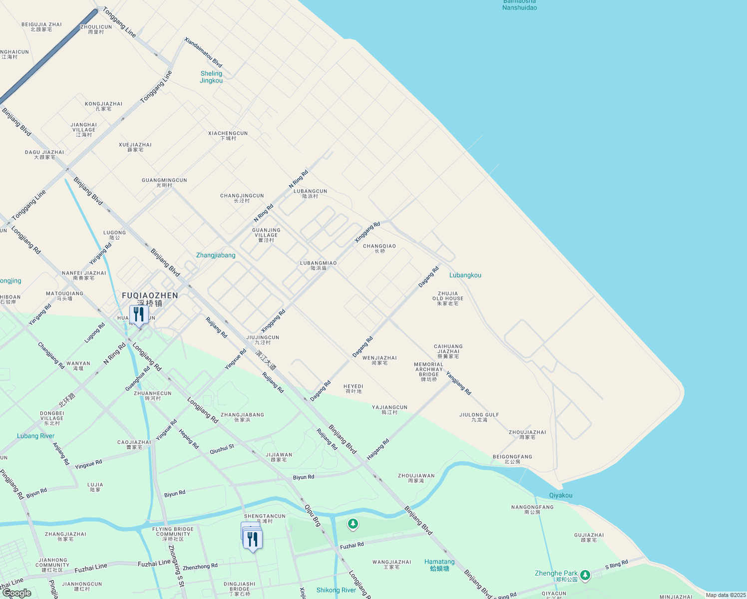 map of restaurants, bars, coffee shops, grocery stores, and more near 58 Yang Jiang Lu in Su Zhou Shi