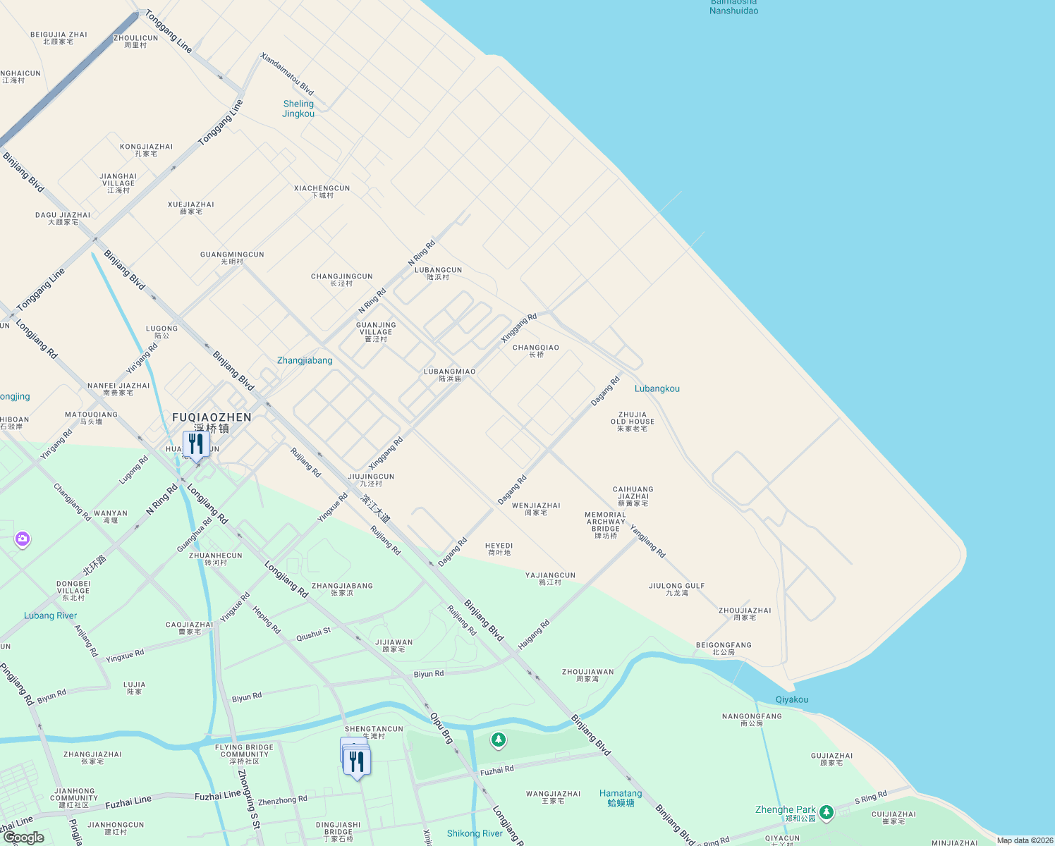 map of restaurants, bars, coffee shops, grocery stores, and more near 58 Yang Jiang Lu in Su Zhou Shi