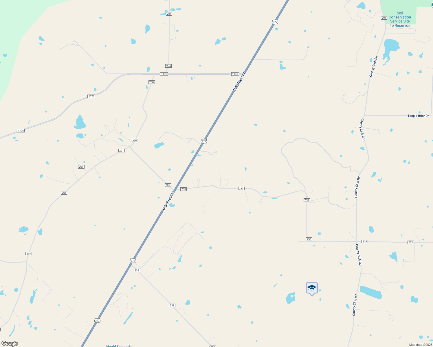 map of restaurants, bars, coffee shops, grocery stores, and more near 2001 Co Road 233 in Brownwood