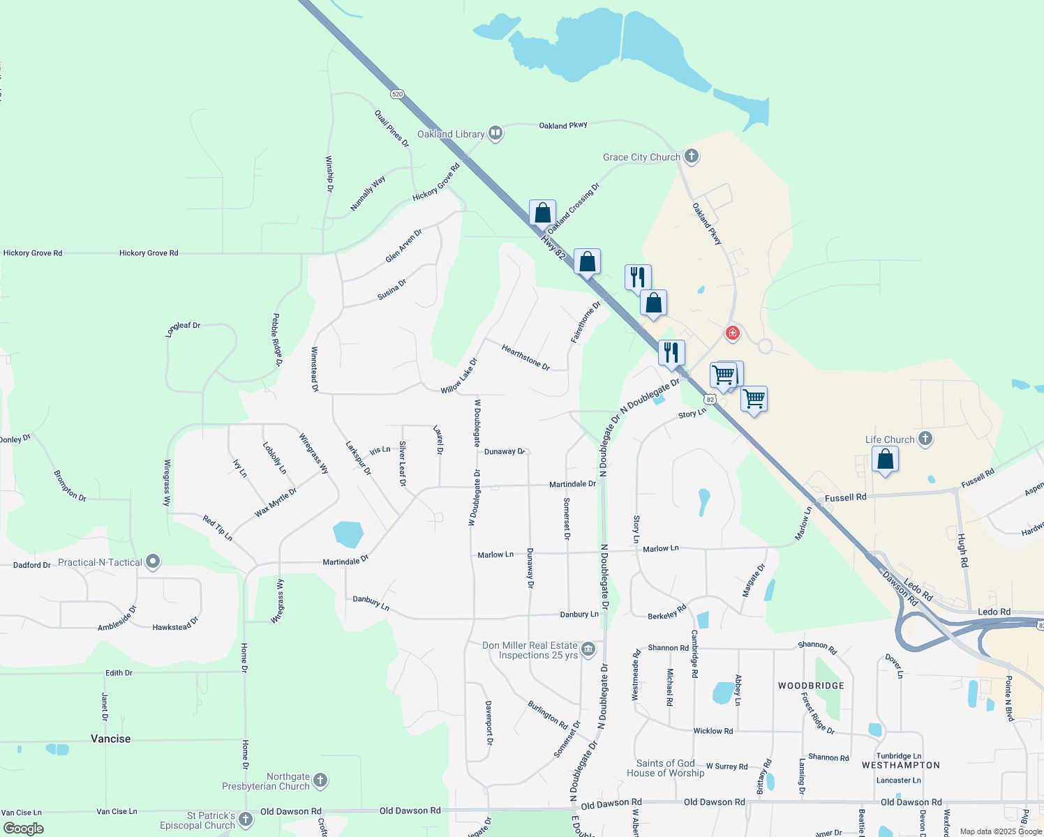 map of restaurants, bars, coffee shops, grocery stores, and more near 162 Hampton Lane in Leesburg