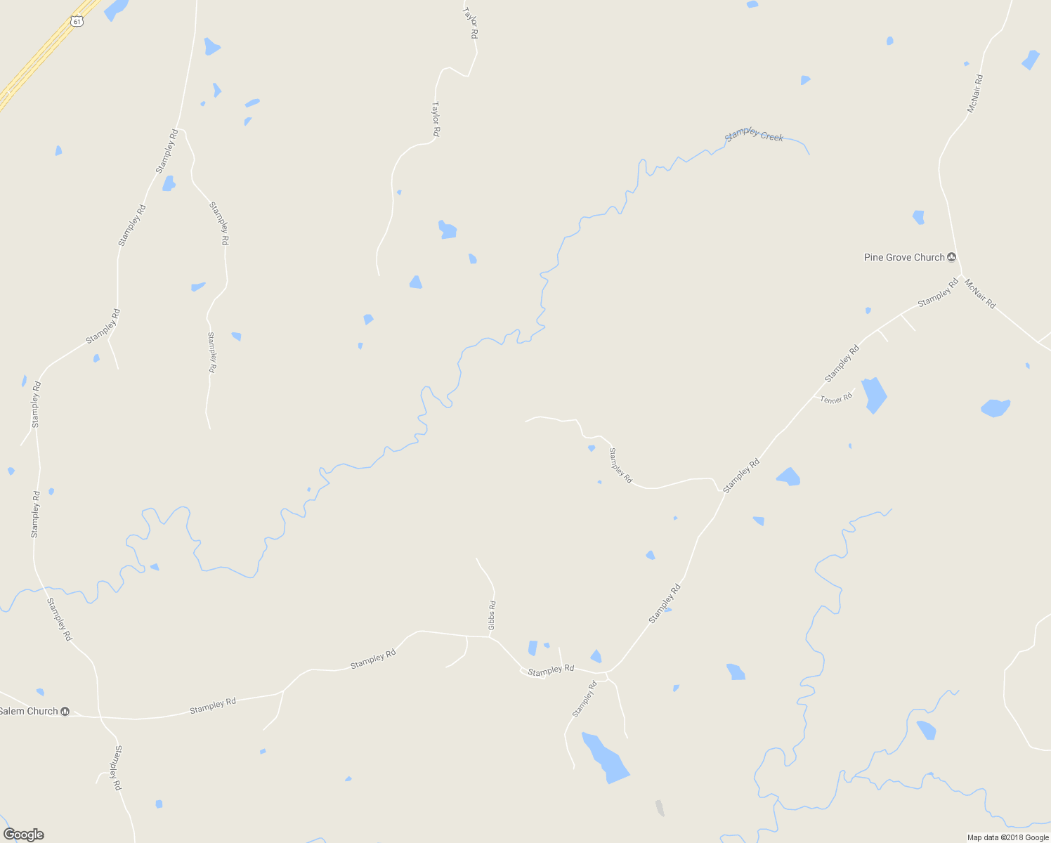 map of restaurants, bars, coffee shops, grocery stores, and more near Stampley Road in Fayette