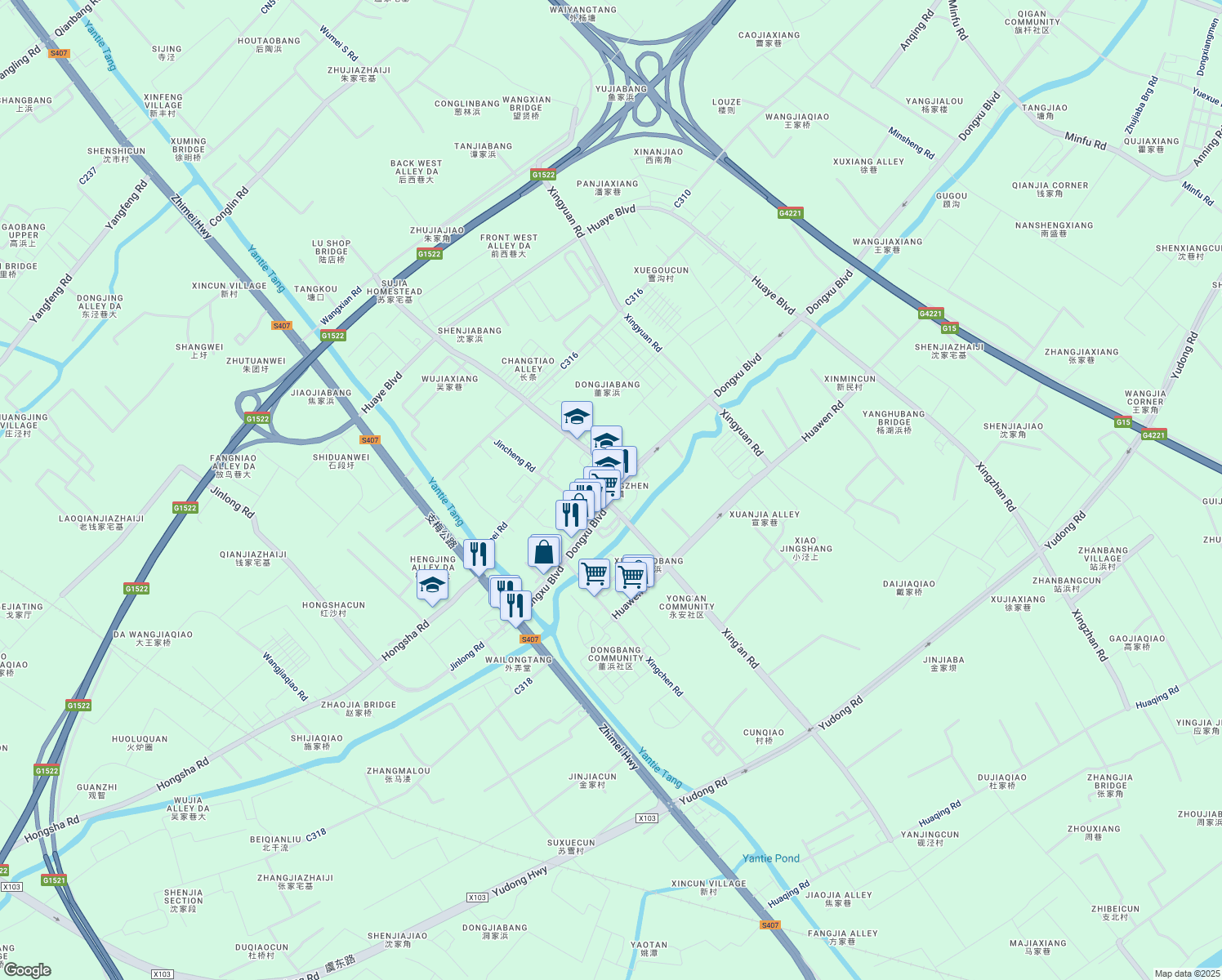 map of restaurants, bars, coffee shops, grocery stores, and more near in Suzhou