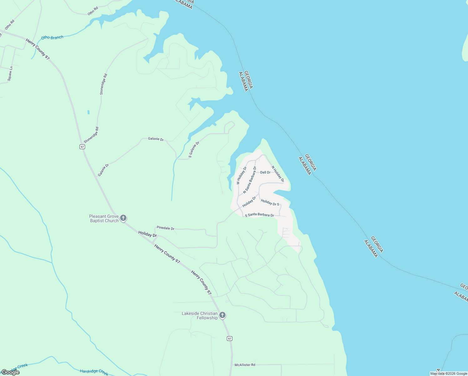 map of restaurants, bars, coffee shops, grocery stores, and more near 271 West Holiday Drive in Abbeville