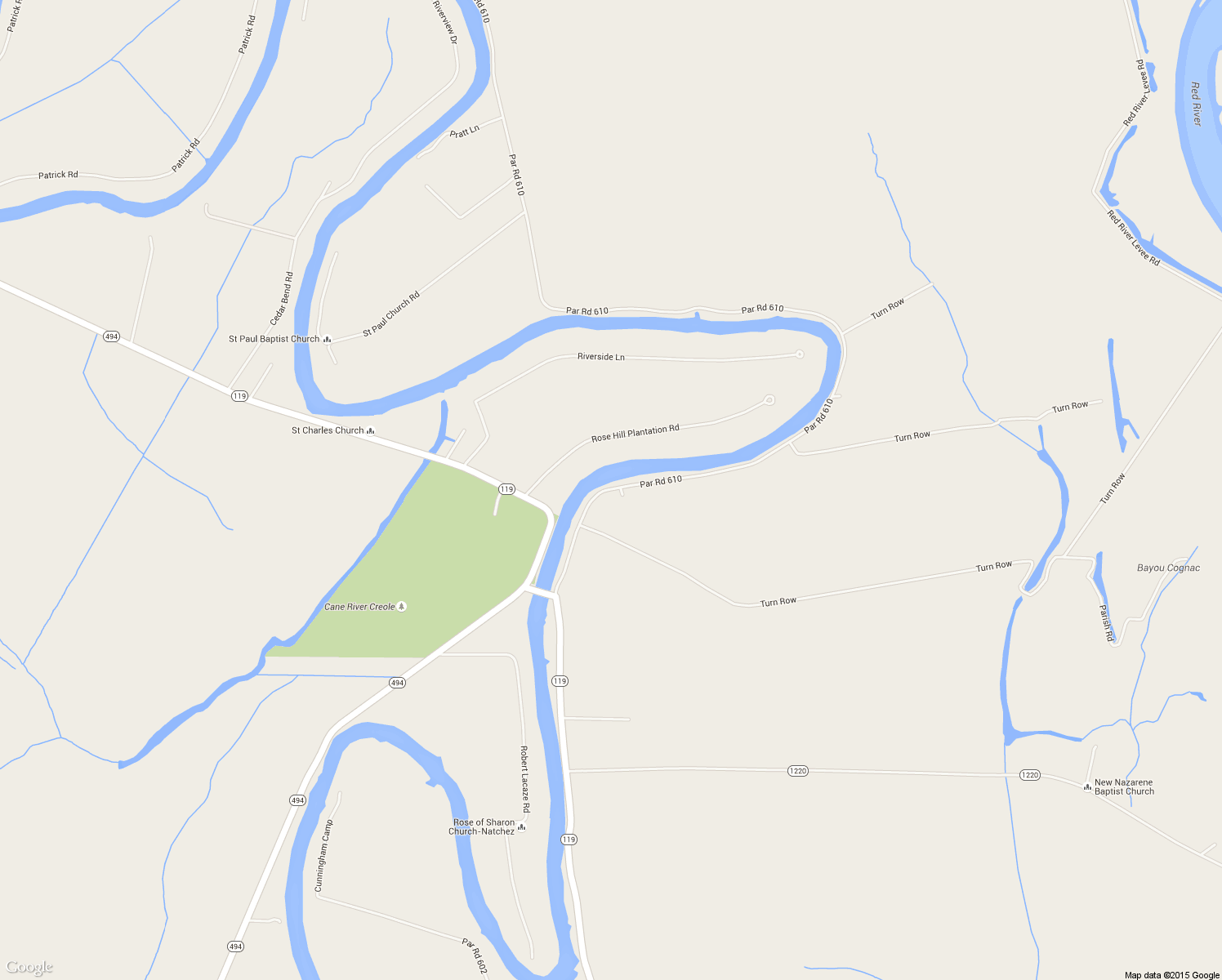 map of restaurants, bars, coffee shops, grocery stores, and more near 1675 Par Road 610 in Natchez
