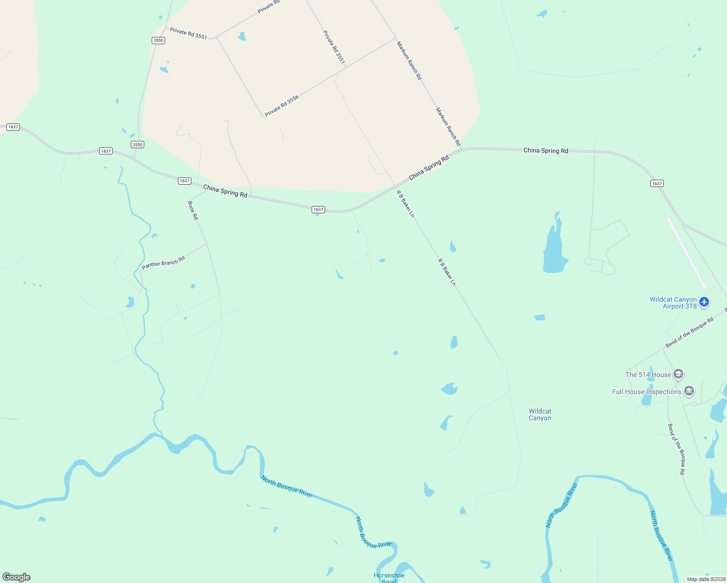 map of restaurants, bars, coffee shops, grocery stores, and more near 20131 China Spring Road in Valley Mills