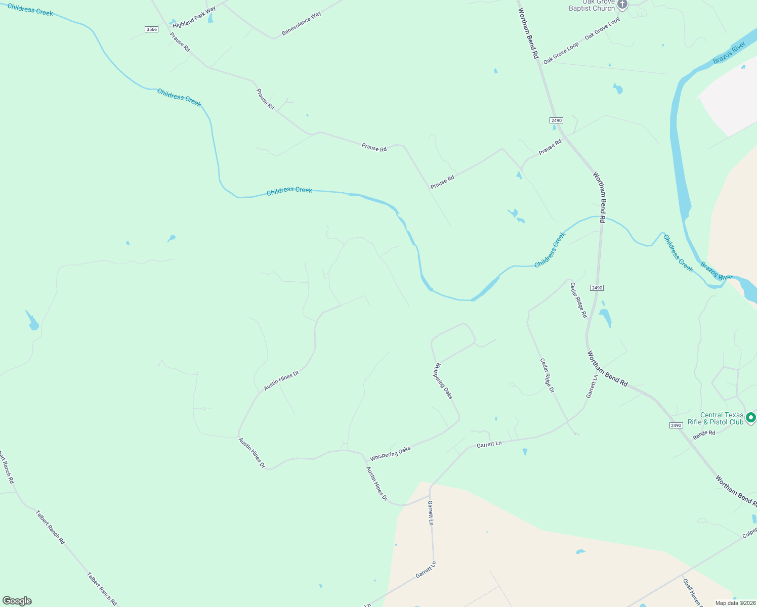 map of restaurants, bars, coffee shops, grocery stores, and more near 2385 Austin Hines Drive in China Spring