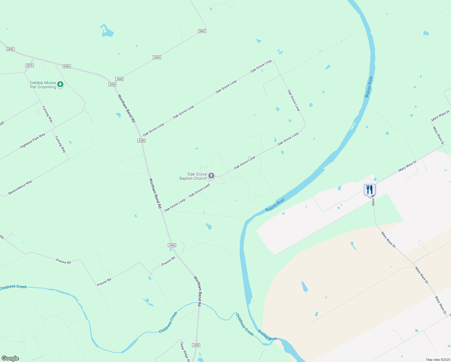 map of restaurants, bars, coffee shops, grocery stores, and more near 700 Oak Grove Loop in China Spring