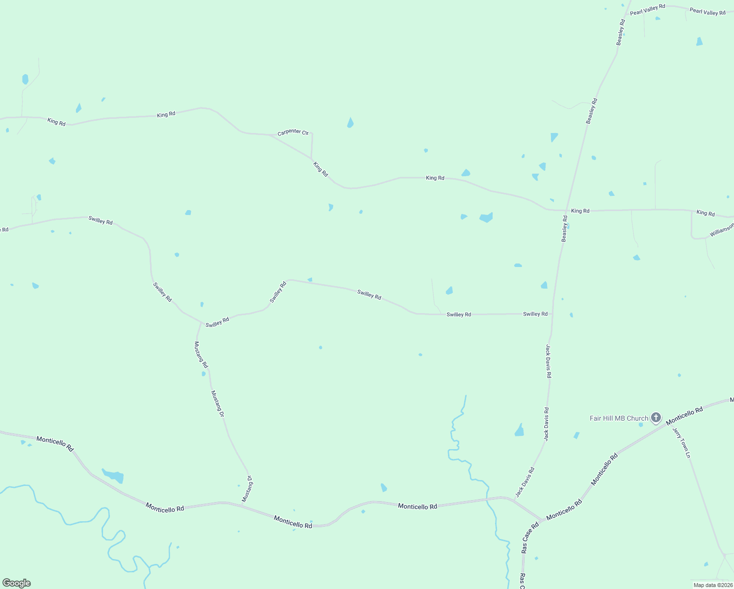 map of restaurants, bars, coffee shops, grocery stores, and more near 4124 Swilley Road in Wesson