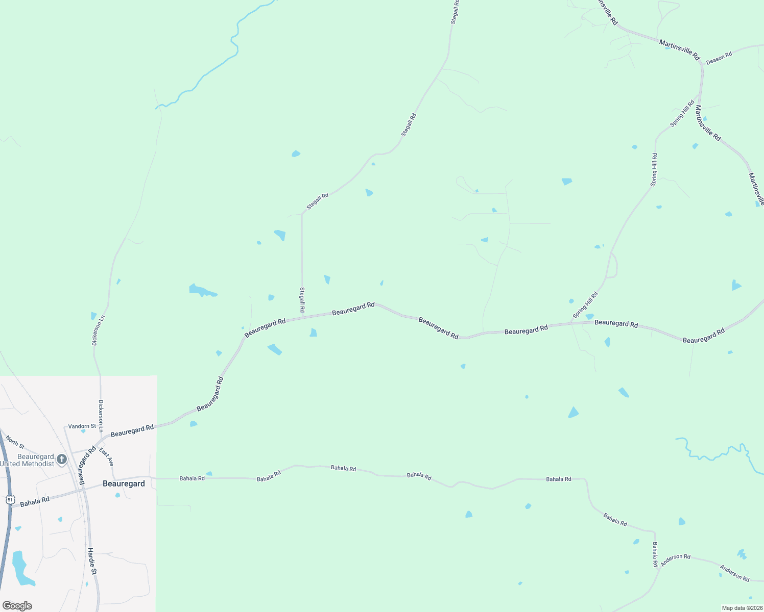 map of restaurants, bars, coffee shops, grocery stores, and more near 3085 Beauregard Road in Wesson