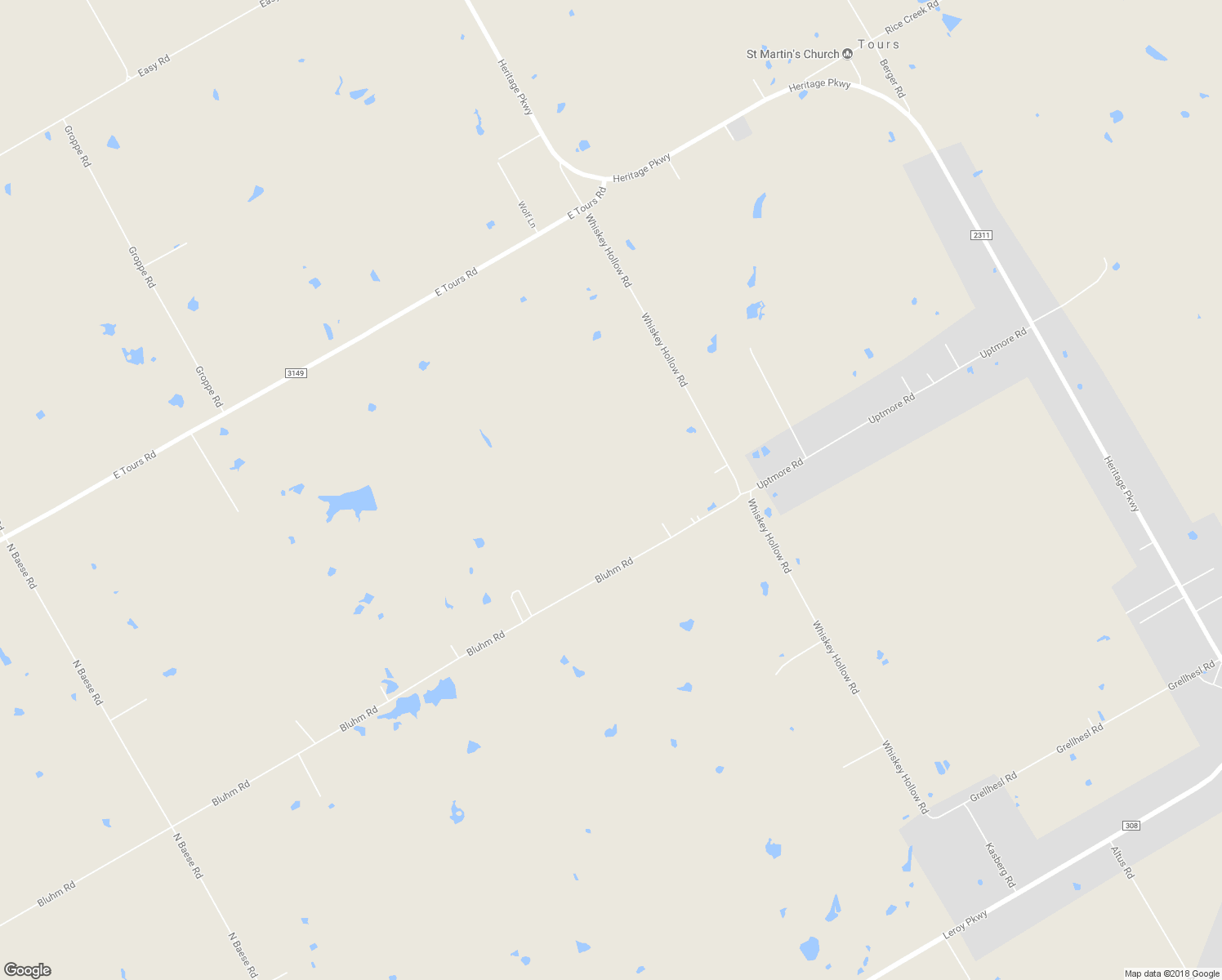 map of restaurants, bars, coffee shops, grocery stores, and more near 3449 Bluhm Road in West