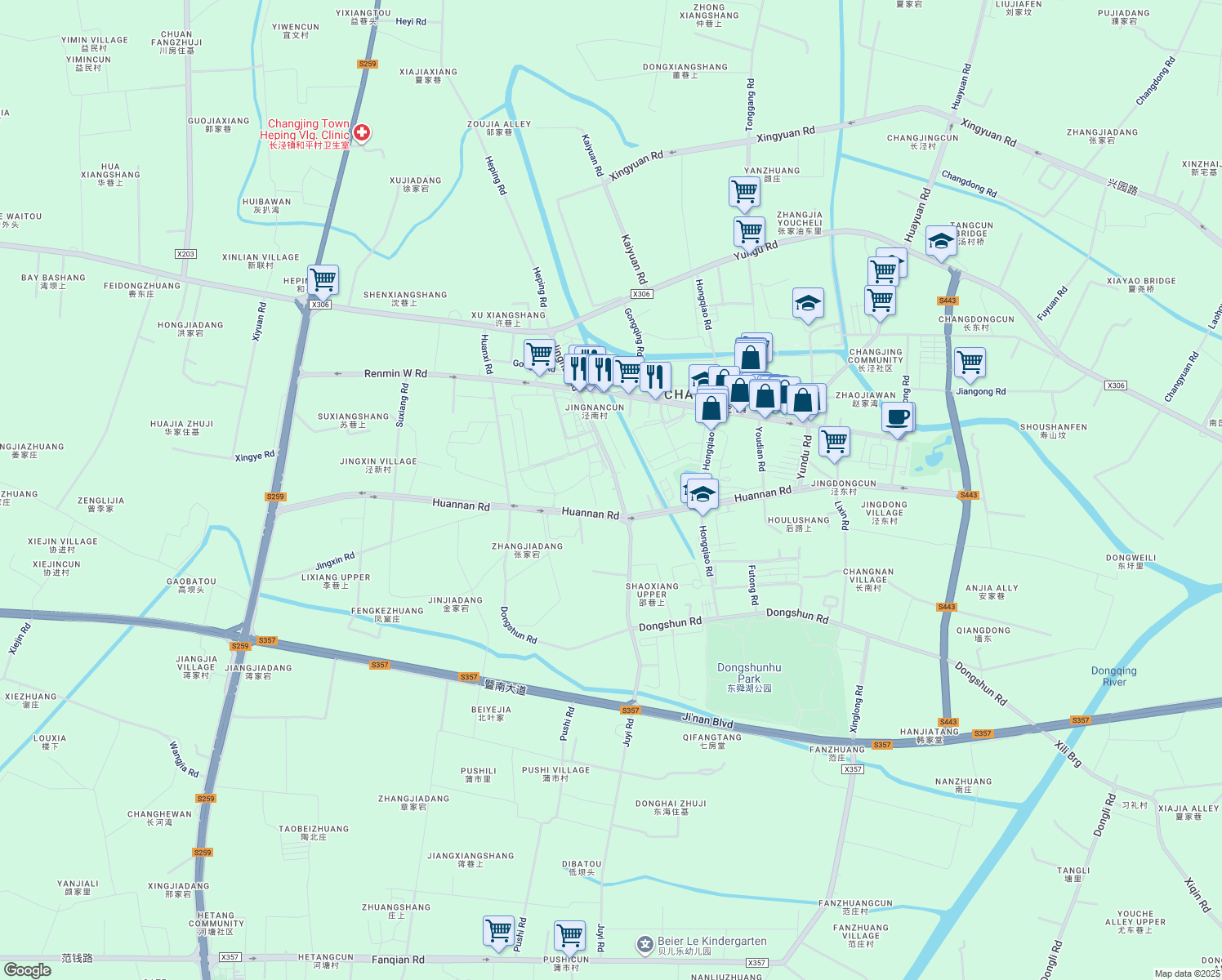 map of restaurants, bars, coffee shops, grocery stores, and more near 77 Jing Nan Lu in Wu Xi Shi