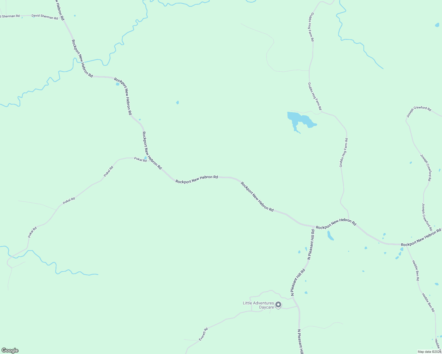 map of restaurants, bars, coffee shops, grocery stores, and more near Rockport New Hebron Road in New Hebron