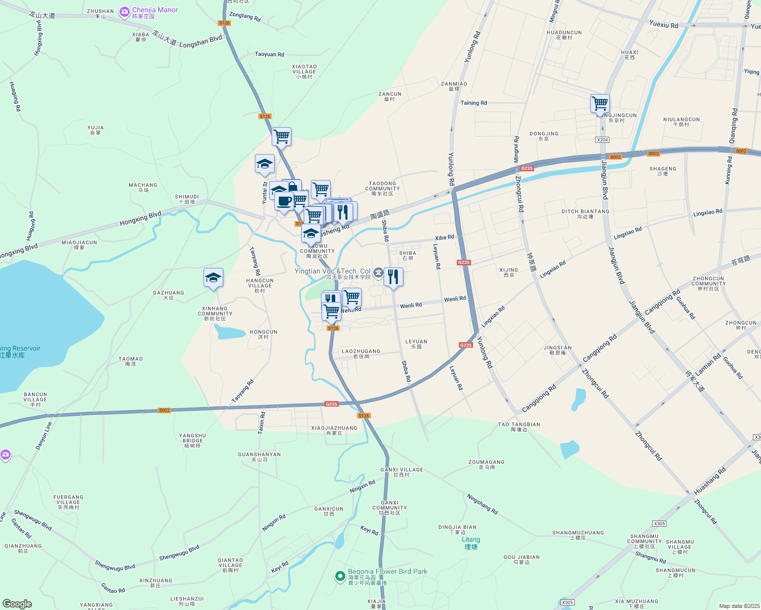 map of restaurants, bars, coffee shops, grocery stores, and more near 8 Xue Heng Lu in Nanjing Shi