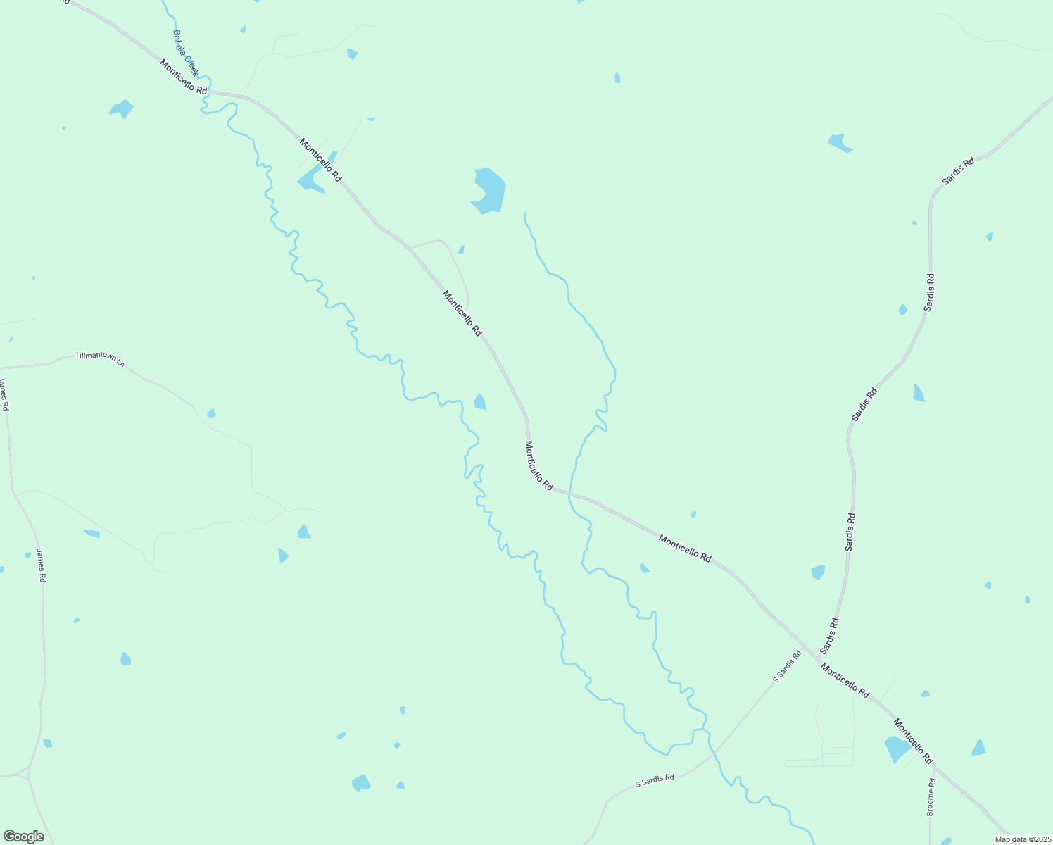 map of restaurants, bars, coffee shops, grocery stores, and more near 10051 Monticello Road in Hazlehurst