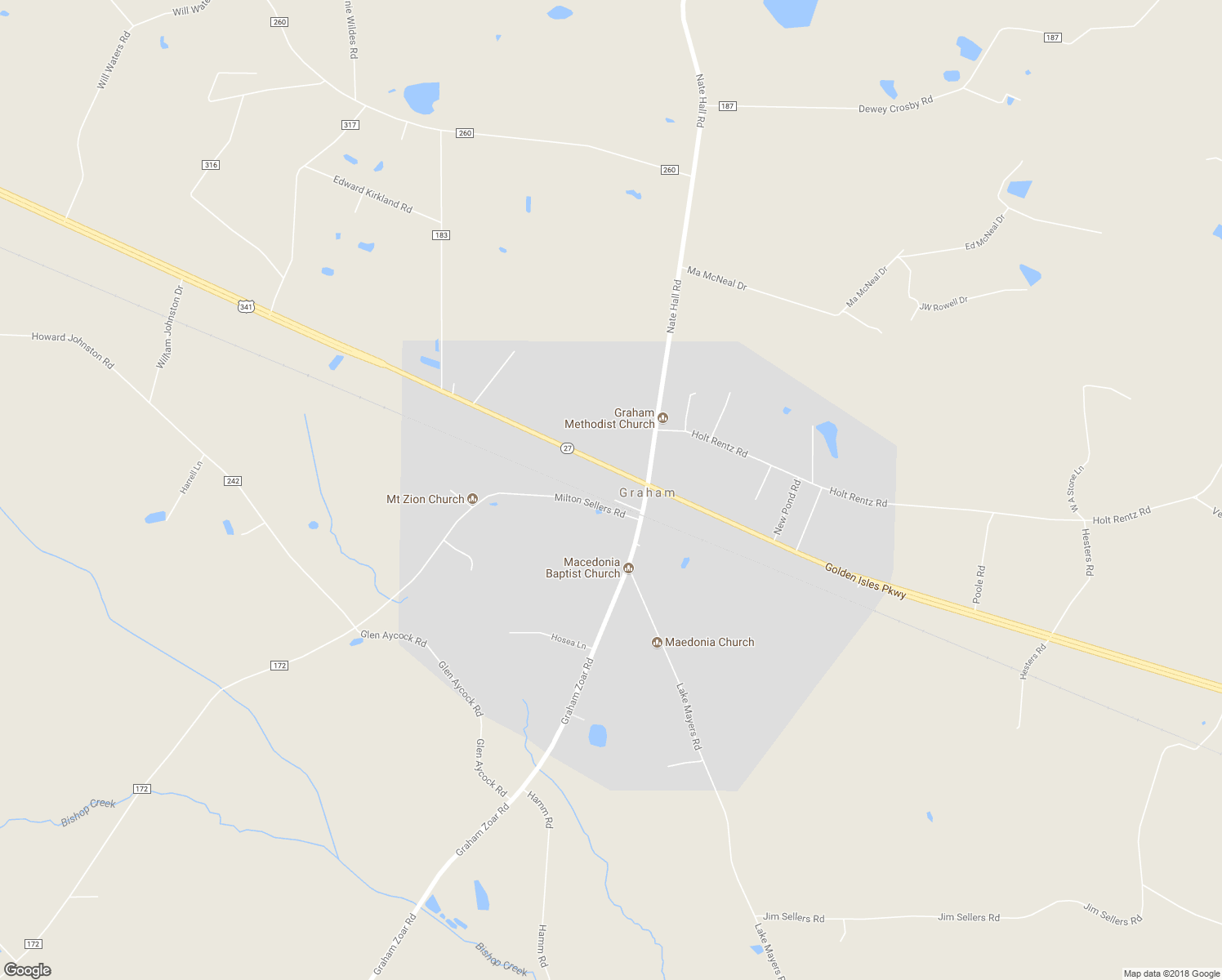 map of restaurants, bars, coffee shops, grocery stores, and more near 88 Lord Street in Baxley