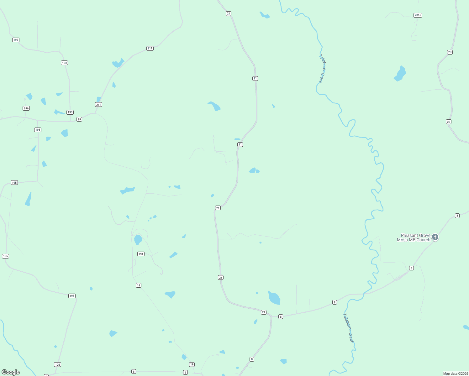 map of restaurants, bars, coffee shops, grocery stores, and more near 35 County Road 21 in Laurel