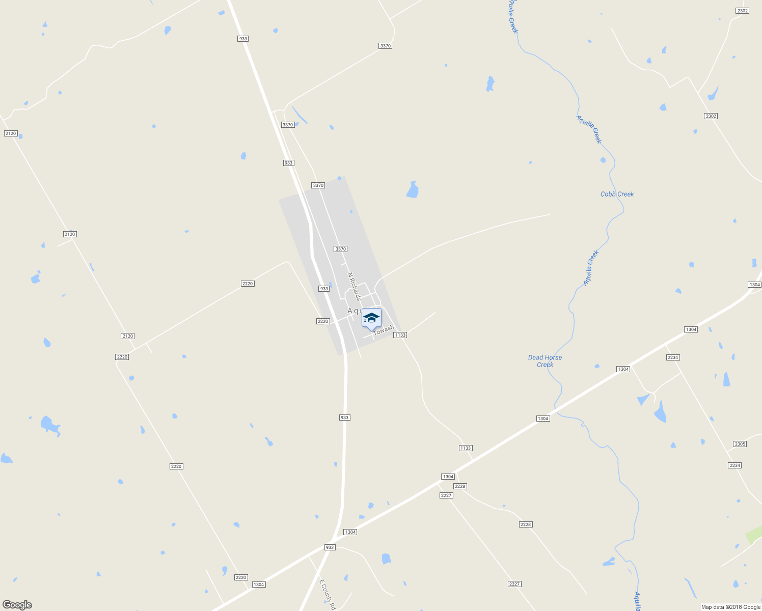map of restaurants, bars, coffee shops, grocery stores, and more near 501 Treadwell in Aquilla