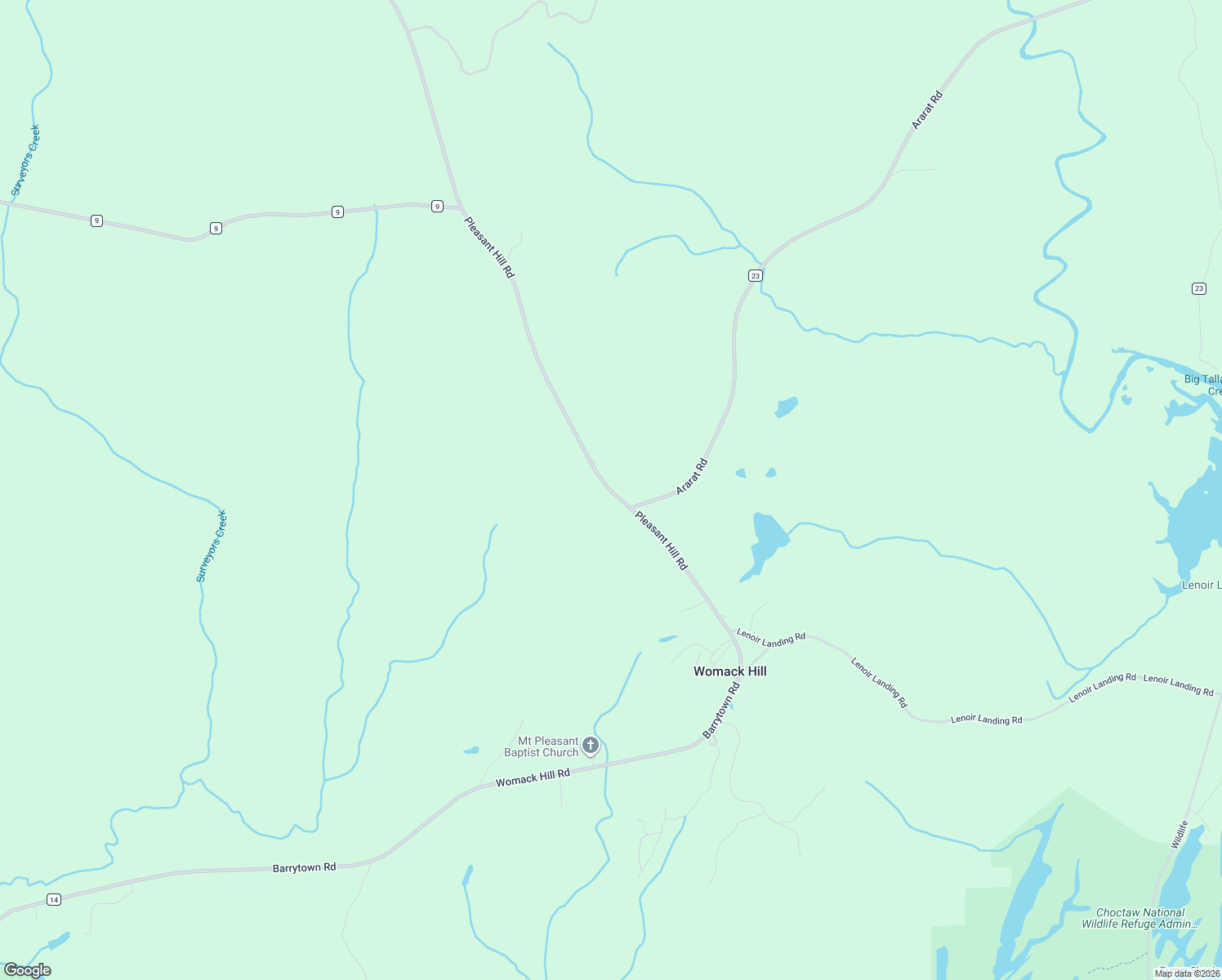 map of restaurants, bars, coffee shops, grocery stores, and more near 988 Pleasant Hill Road in Gilbertown