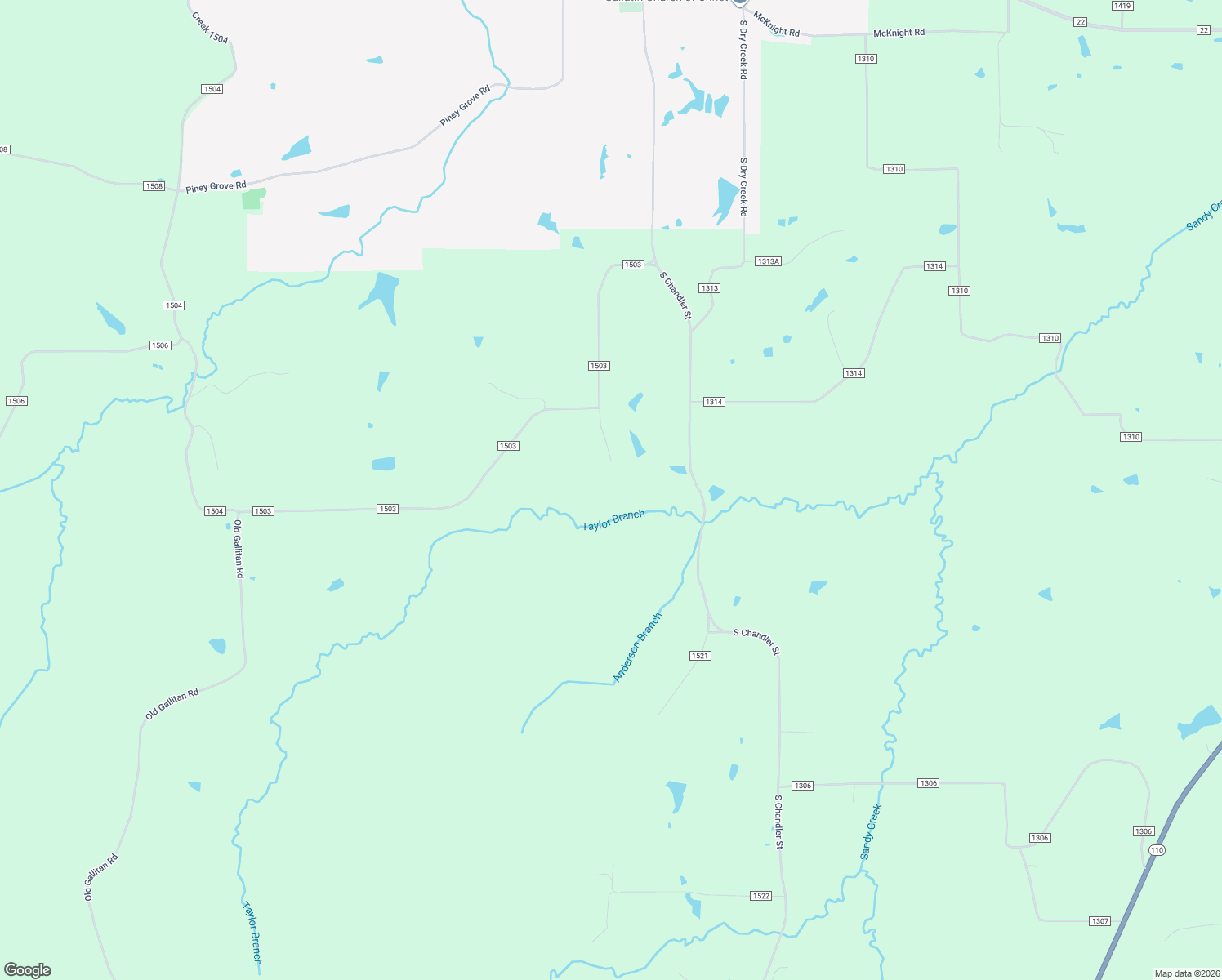 map of restaurants, bars, coffee shops, grocery stores, and more near 685 County Road 1503 in Rusk