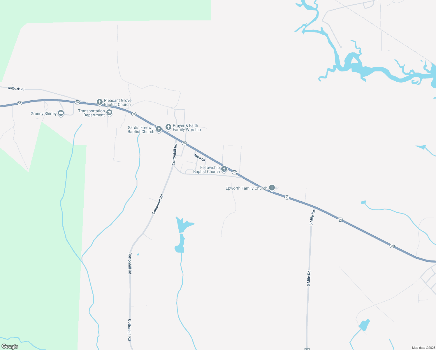 map of restaurants, bars, coffee shops, grocery stores, and more near 624 Old Clayton Rd in Eufaula