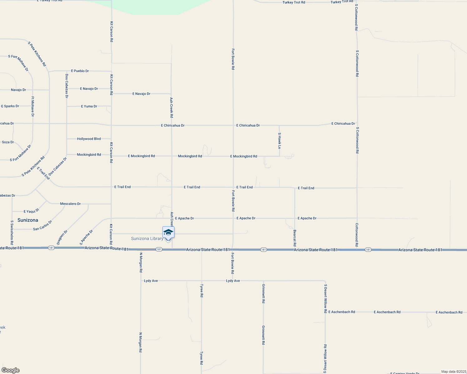 map of restaurants, bars, coffee shops, grocery stores, and more near East Trail End in Cochise