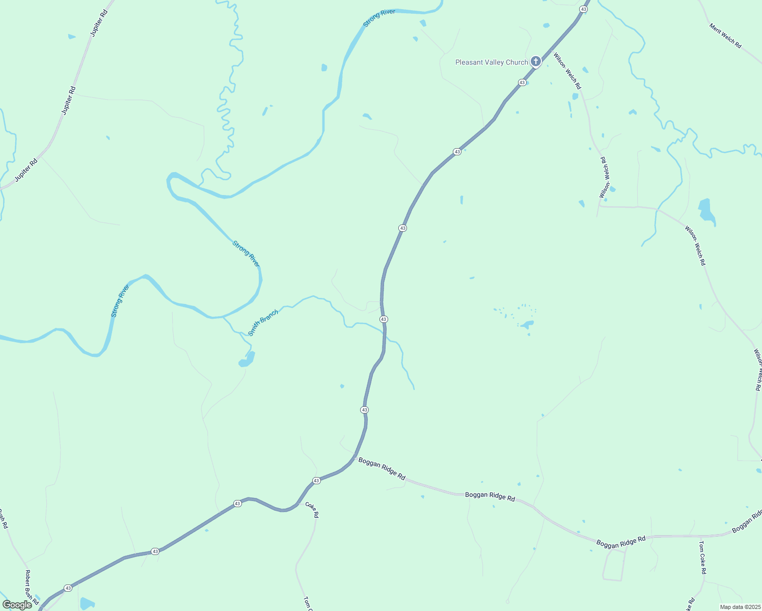 map of restaurants, bars, coffee shops, grocery stores, and more near 101 Brandi Lane in Mendenhall