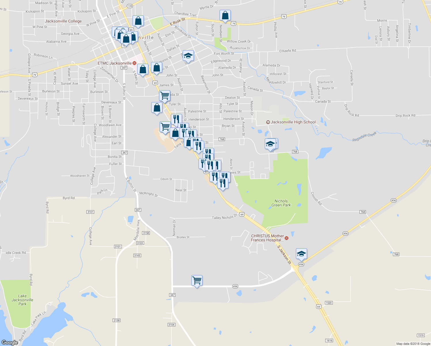 map of restaurants, bars, coffee shops, grocery stores, and more near 904 Andrews Street in Jacksonville