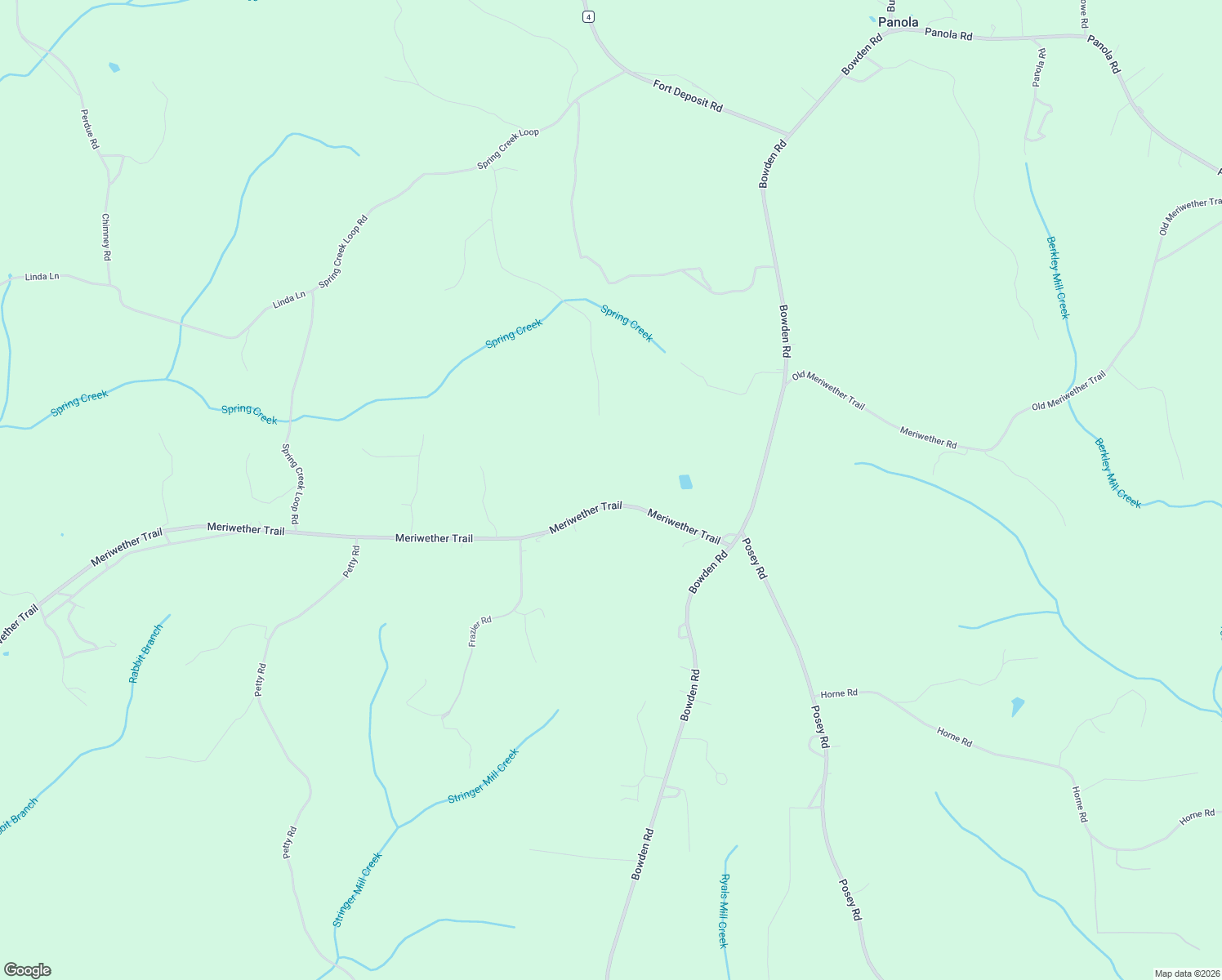 map of restaurants, bars, coffee shops, grocery stores, and more near 6065 Meriwether Trail in Honoraville