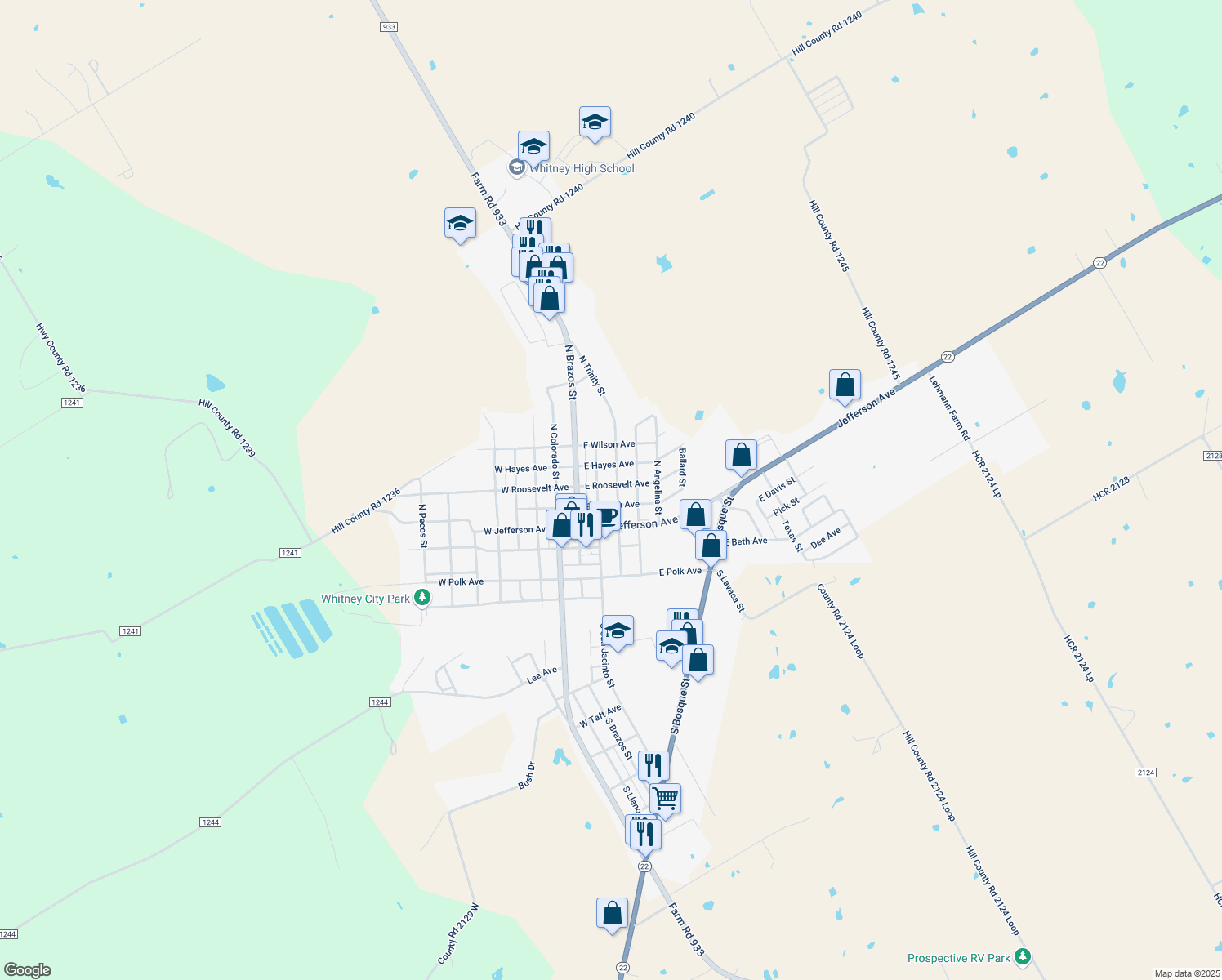 409 North Trinity Street, Whitney TX Walk Score