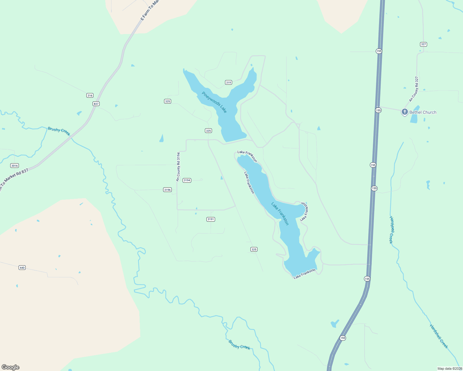 map of restaurants, bars, coffee shops, grocery stores, and more near 782 Acr 325 in Frankston