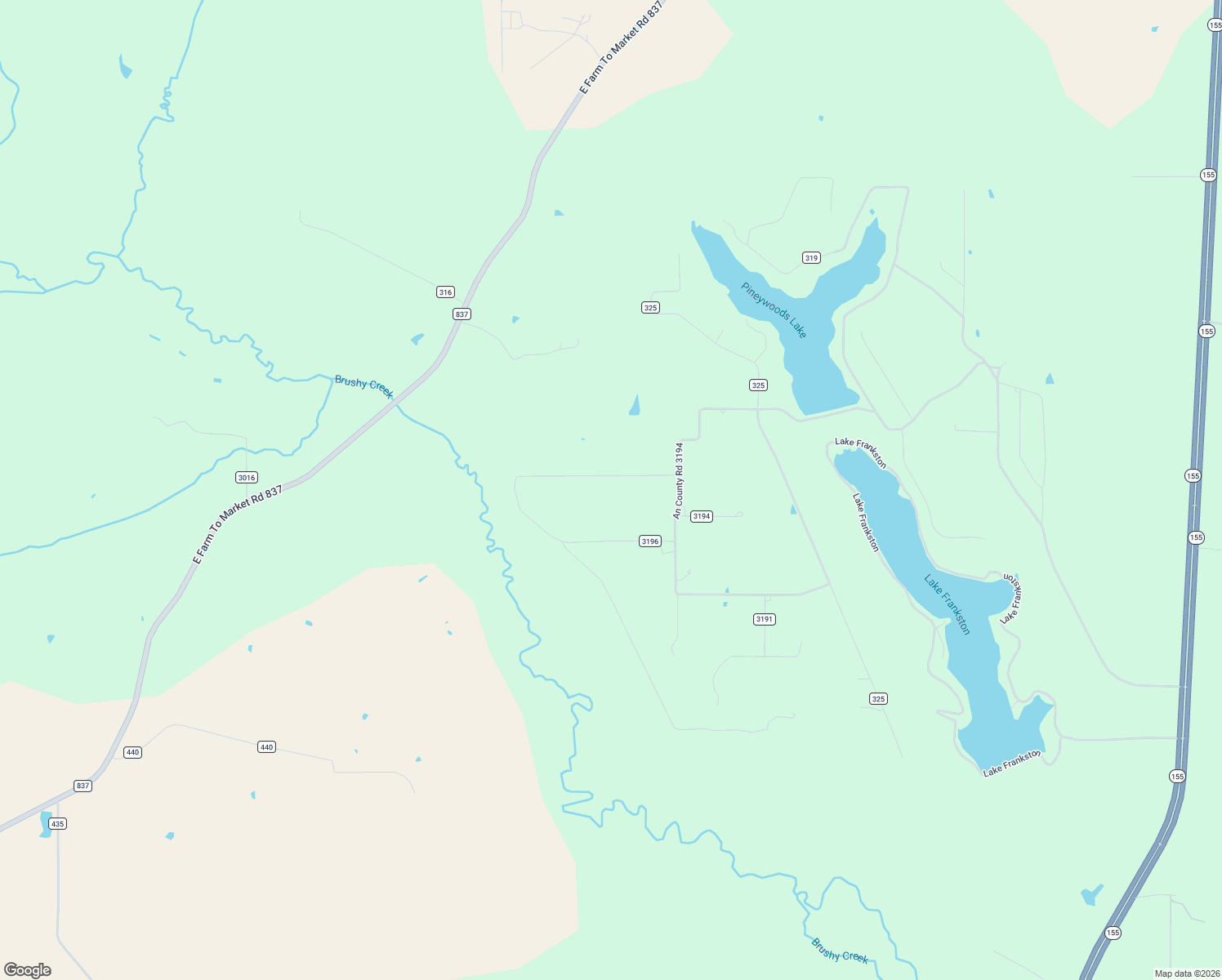 map of restaurants, bars, coffee shops, grocery stores, and more near 300 An County Road 3193 in Frankston