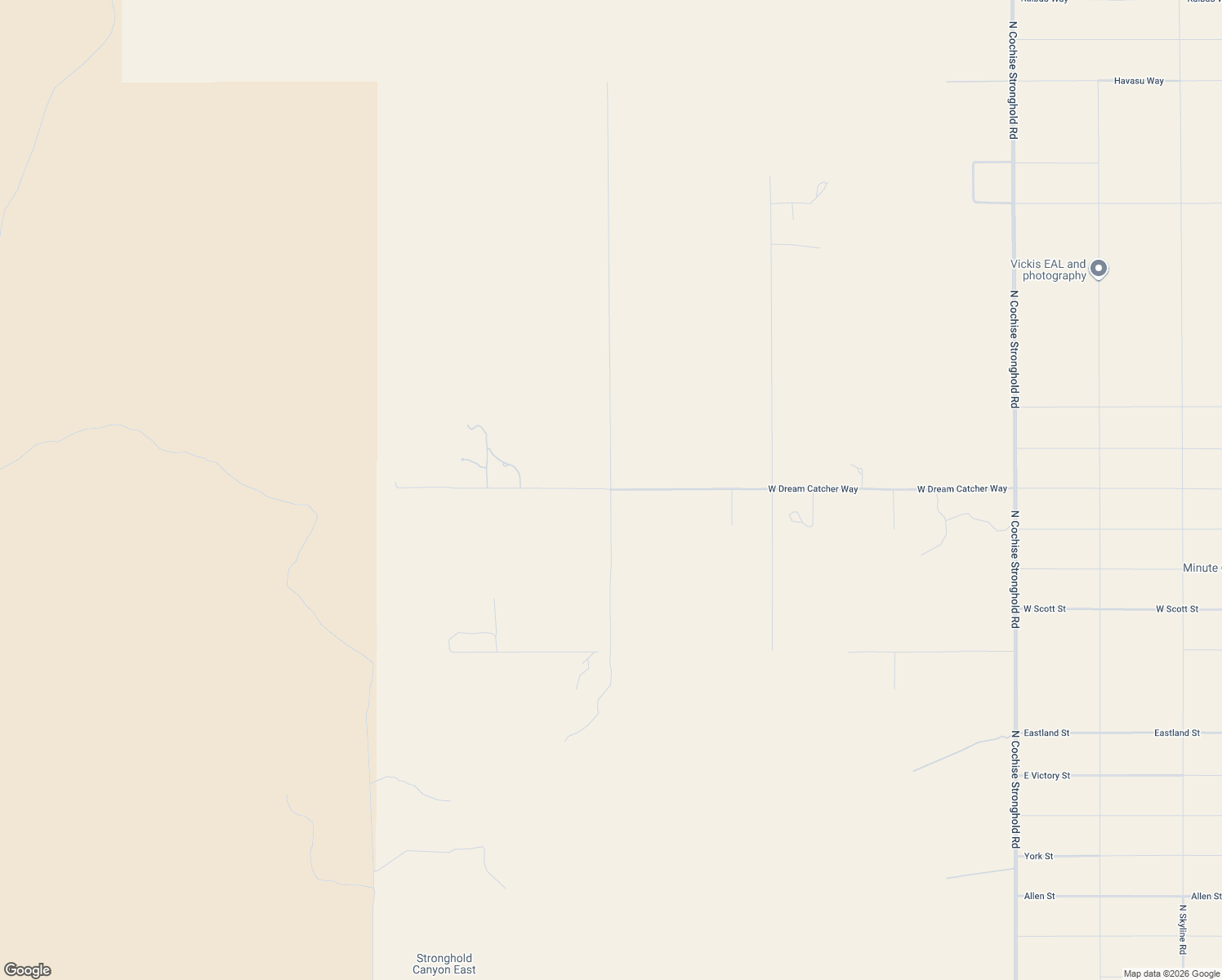 map of restaurants, bars, coffee shops, grocery stores, and more near North Slope Along Way in Cochise