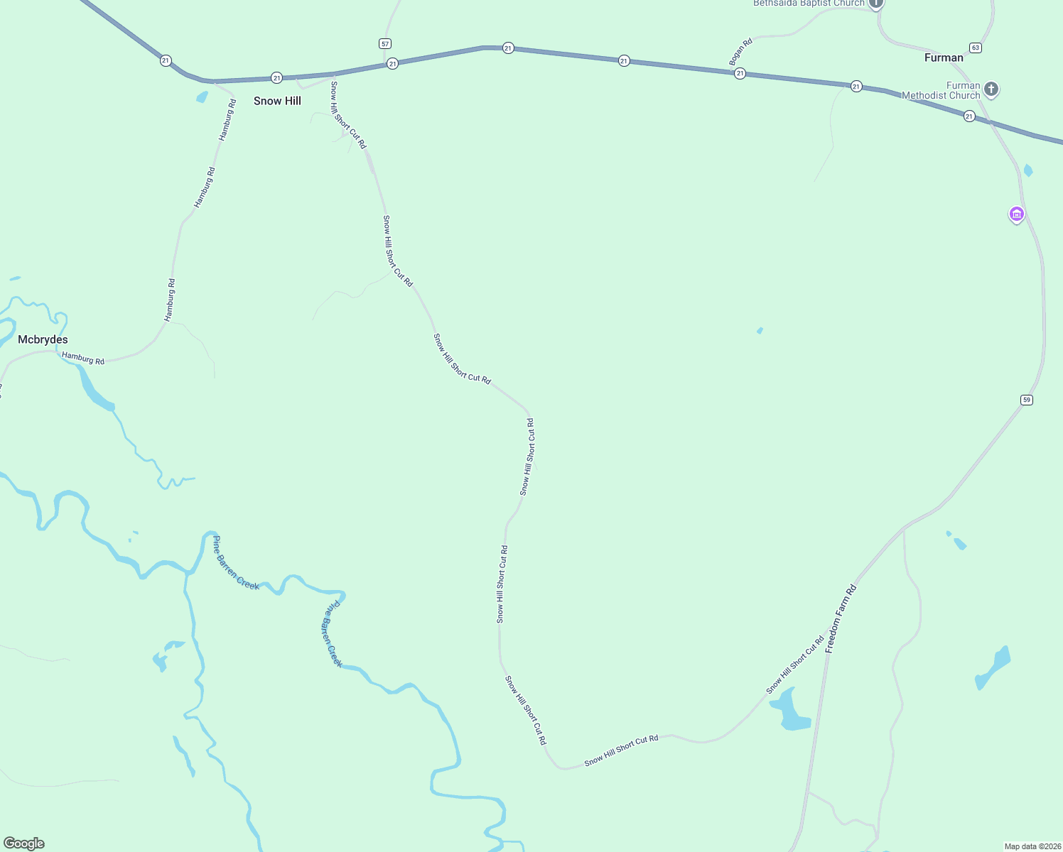 map of restaurants, bars, coffee shops, grocery stores, and more near Snow Hill Short Cut Road in Wilcox County